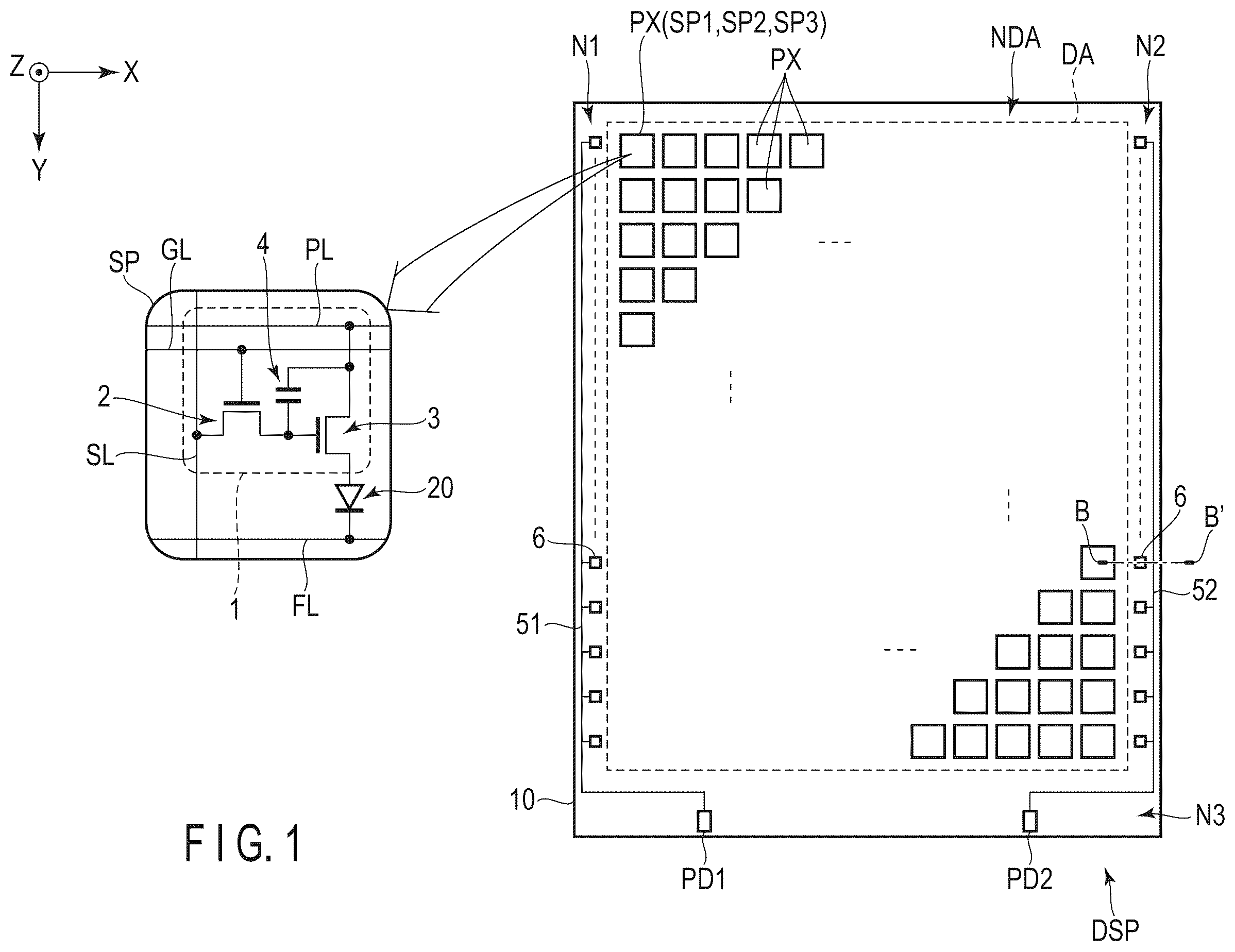 Patent US12588369 — Display device — Figure 1