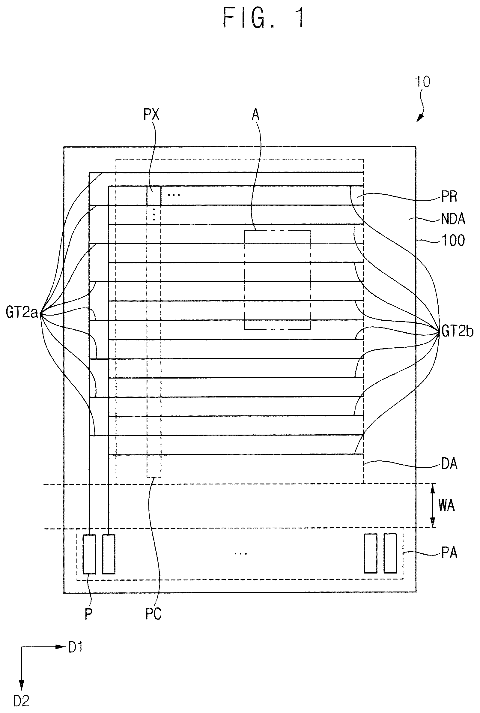 Patent US12588380 Figure 1 – Display device