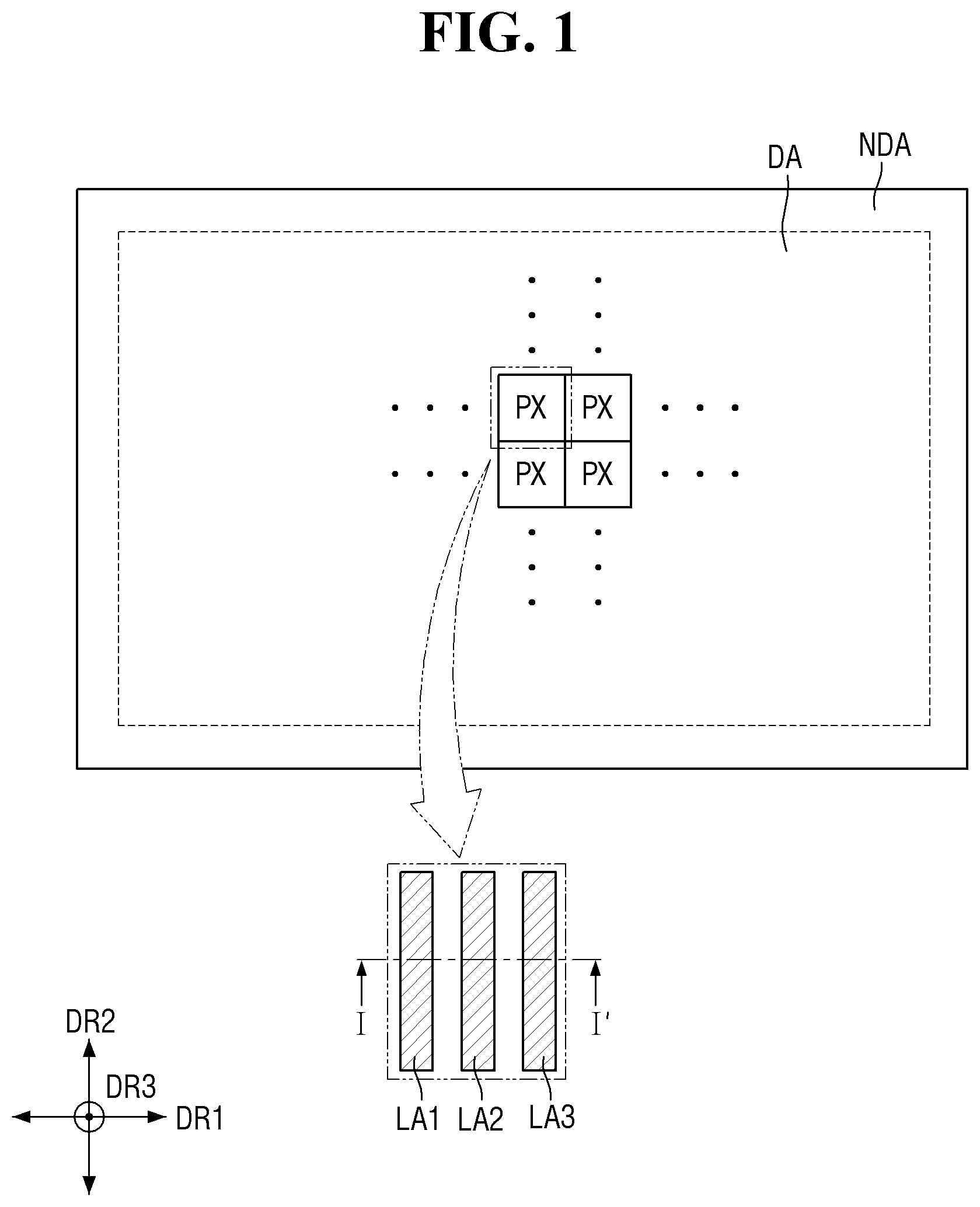 Patent US12588381 — Display device and method of manufacturing the same — Figure 1