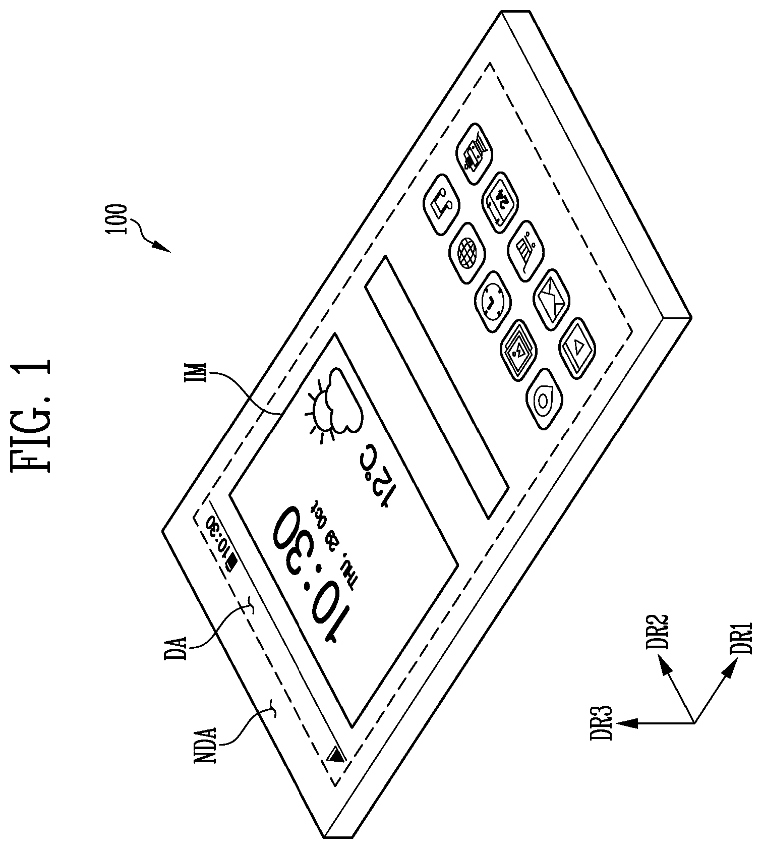 Patent US12588388 — Display device and touch display panel — Figure 1