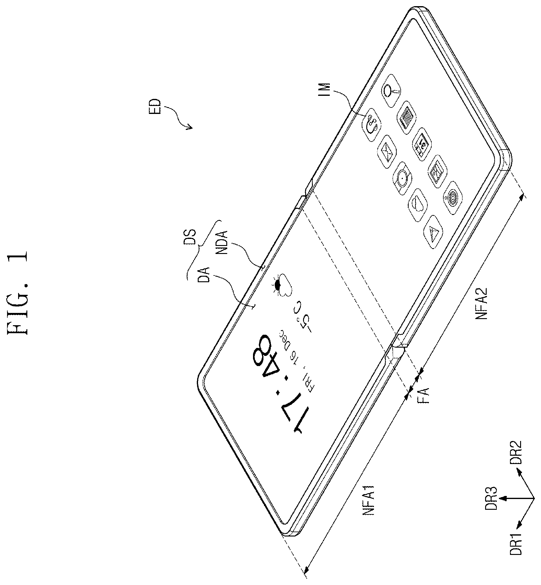 Patent US12588392 Figure 1 – Display device