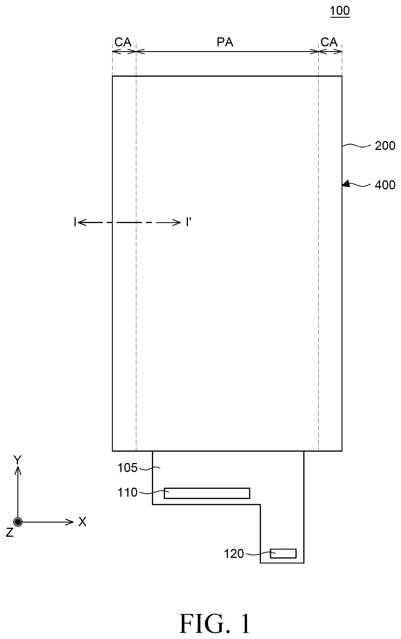 Patent US12588394 Figure 1 – Display device