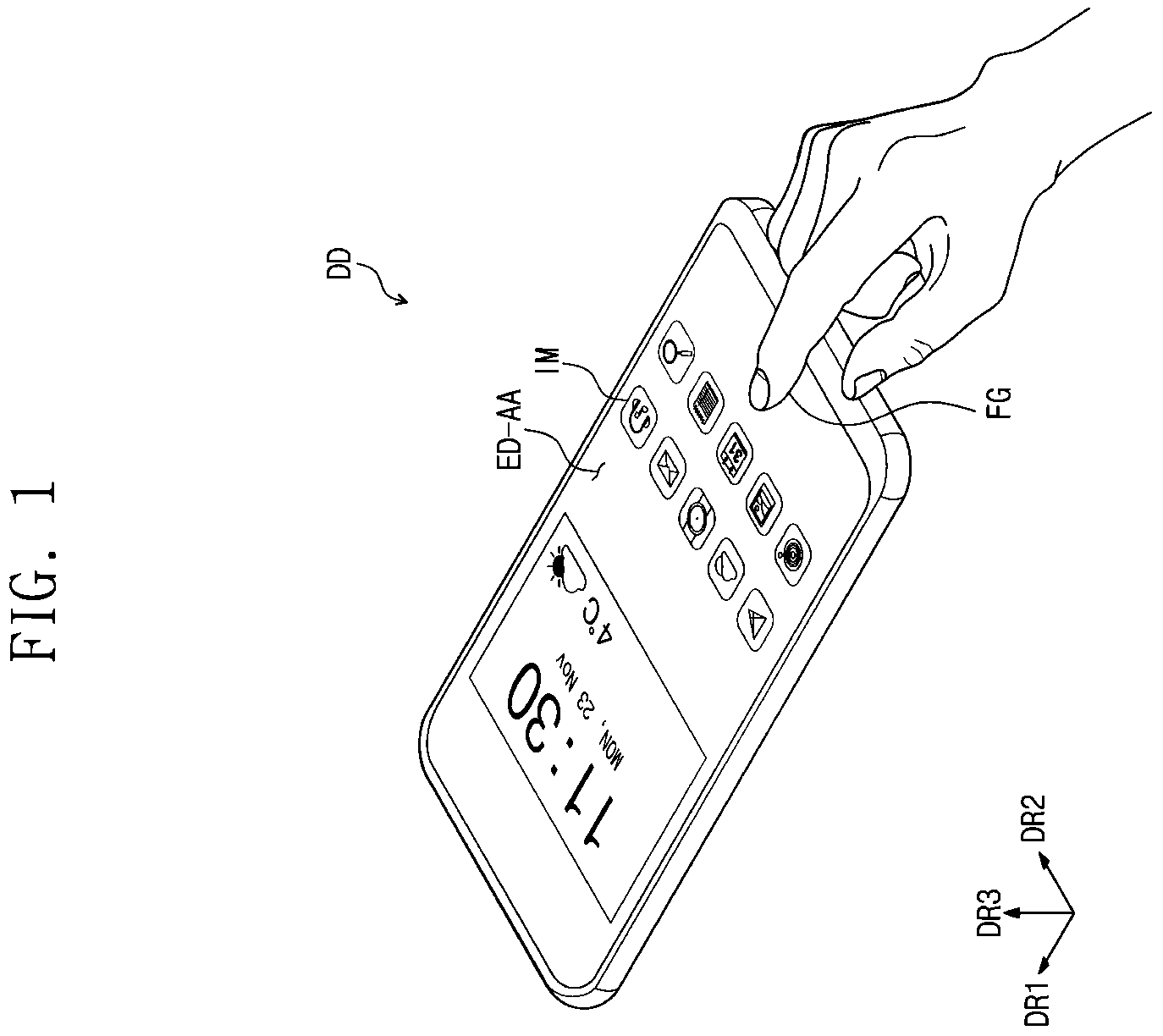 Patent US12588402 Figure 1 – Electronic device