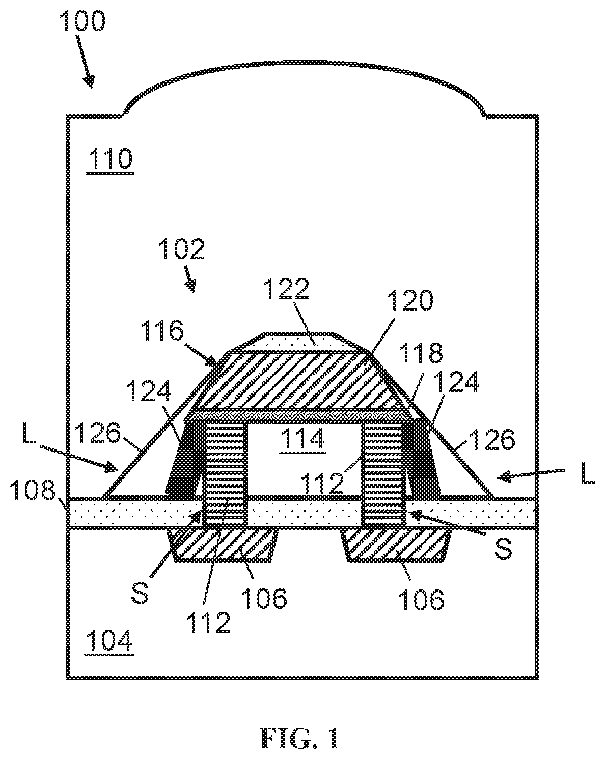 Patent US12588428 Figure 1 – Structure and method for memory element to confine metal with spacer