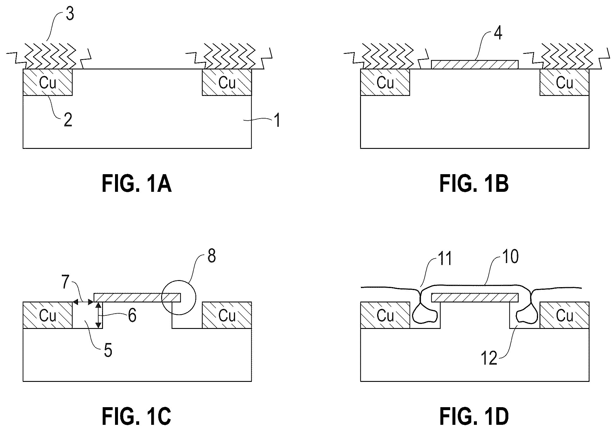 Patent US12588436 — Area selective deposition of hardmasks for vacuum gap formation — Figure 1