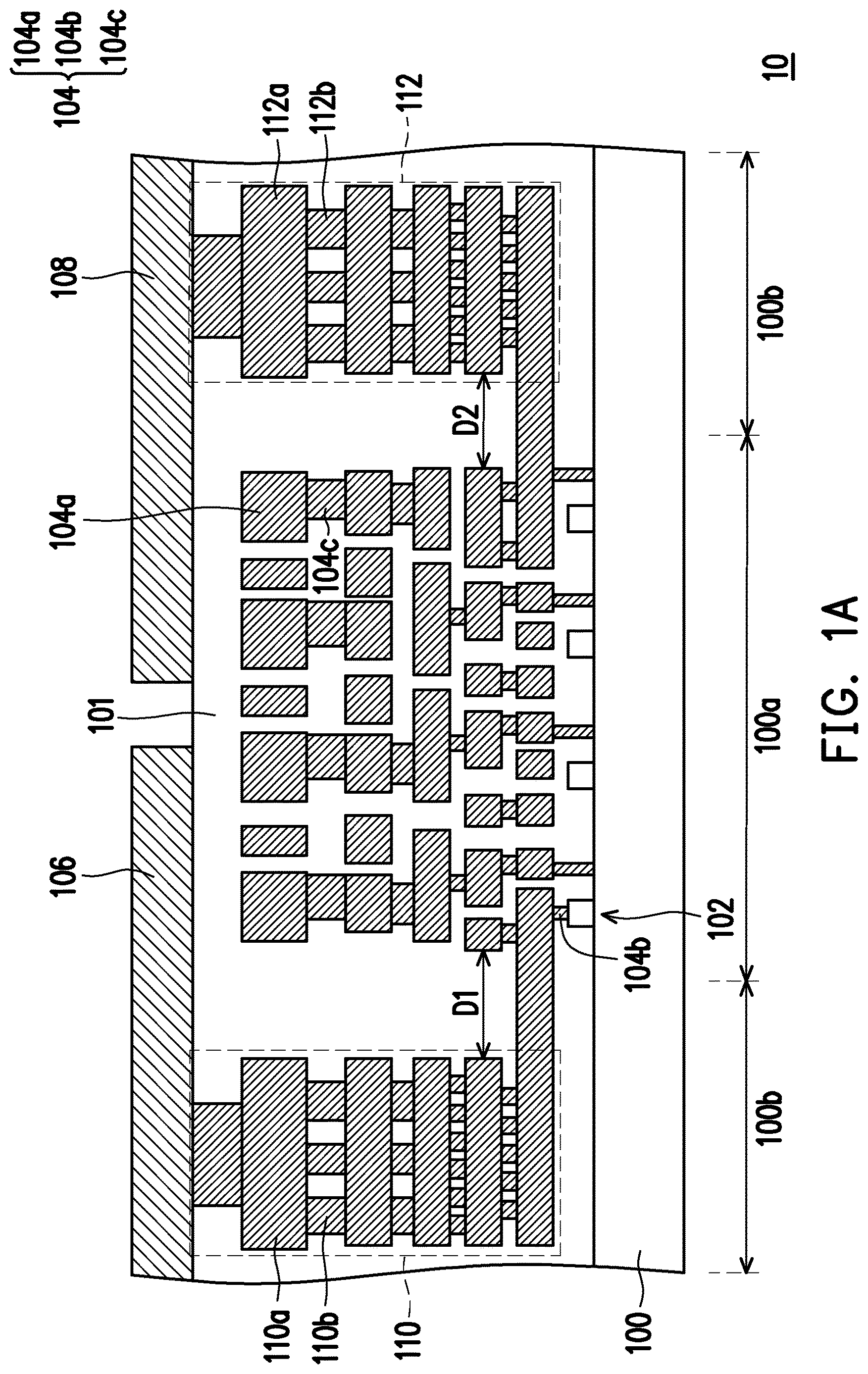 Patent US12588490 — Semiconductor structure comprising power deliver network structure — Figure 1