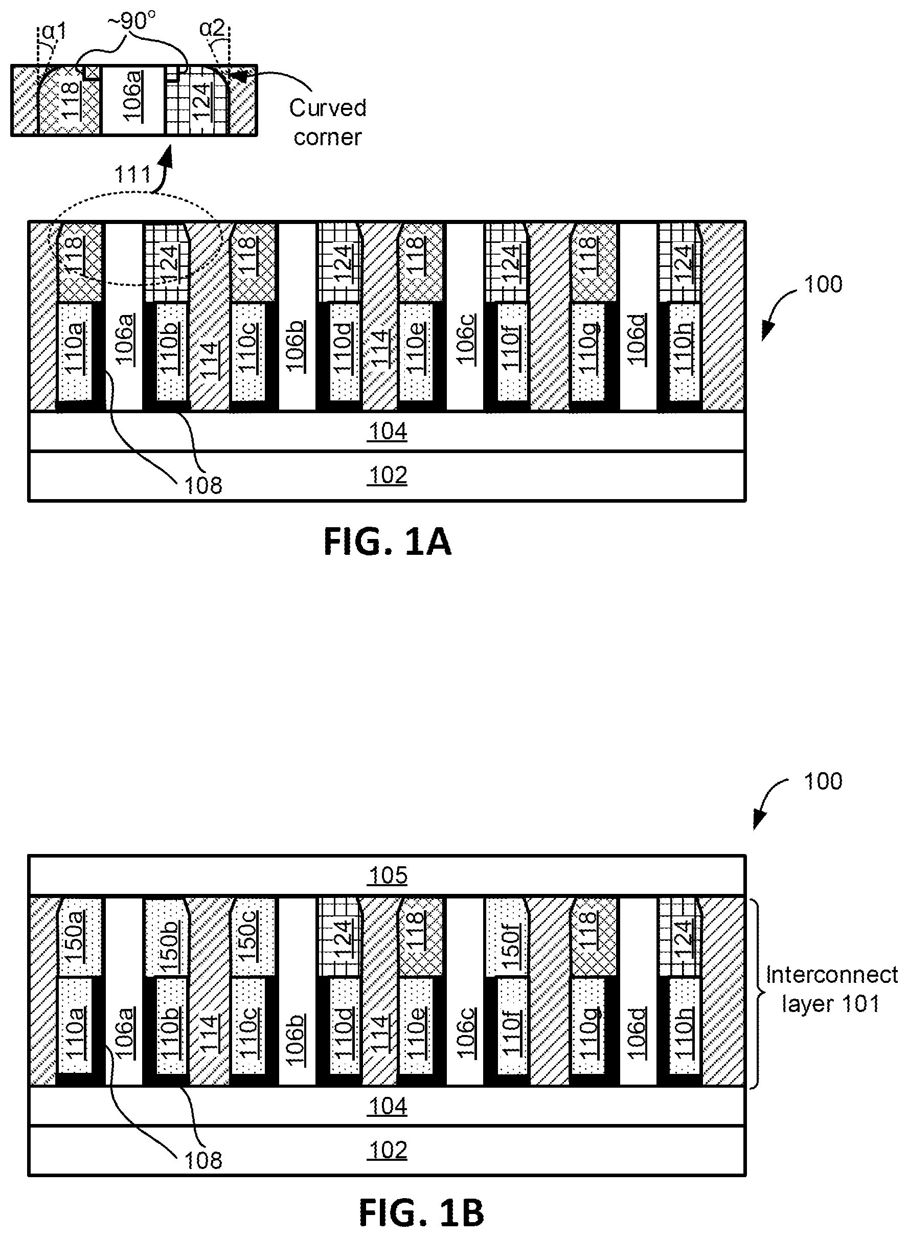 Patent US12588493 — Metal spacers with hard masks formed using a subtractive process — Figure 1