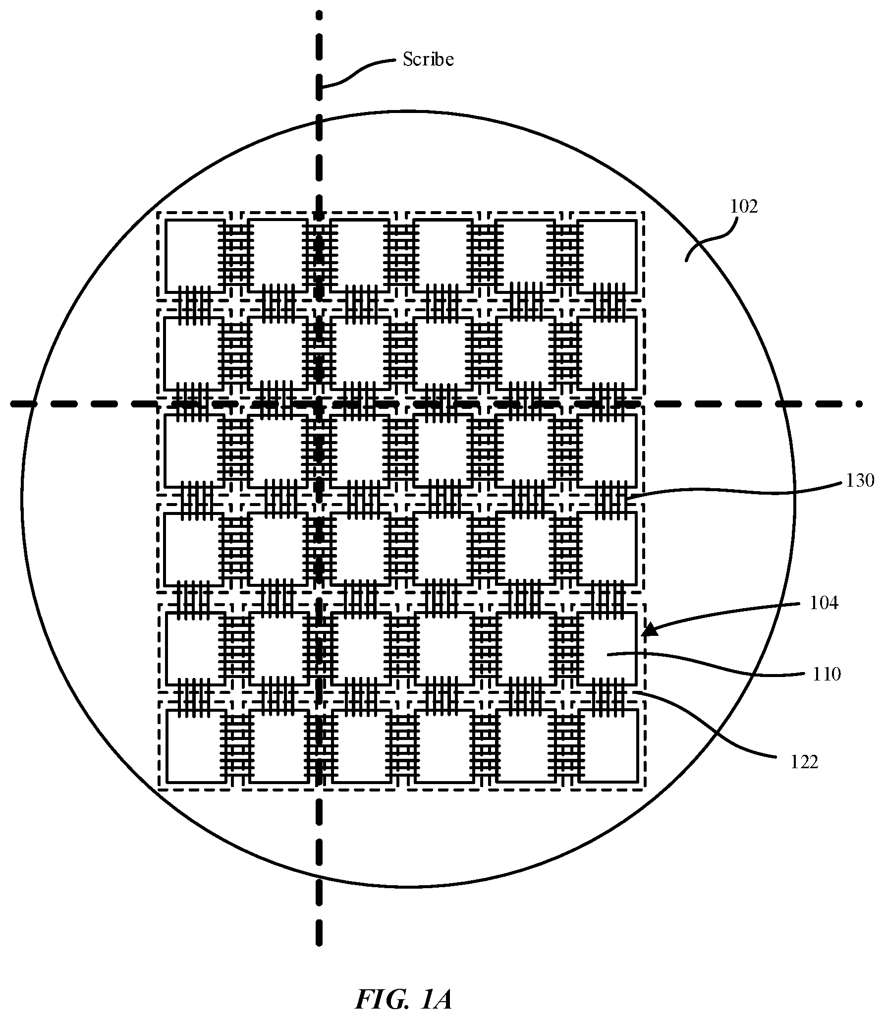Patent US12588494 — Die stitching and harvesting of arrayed structures — Figure 1