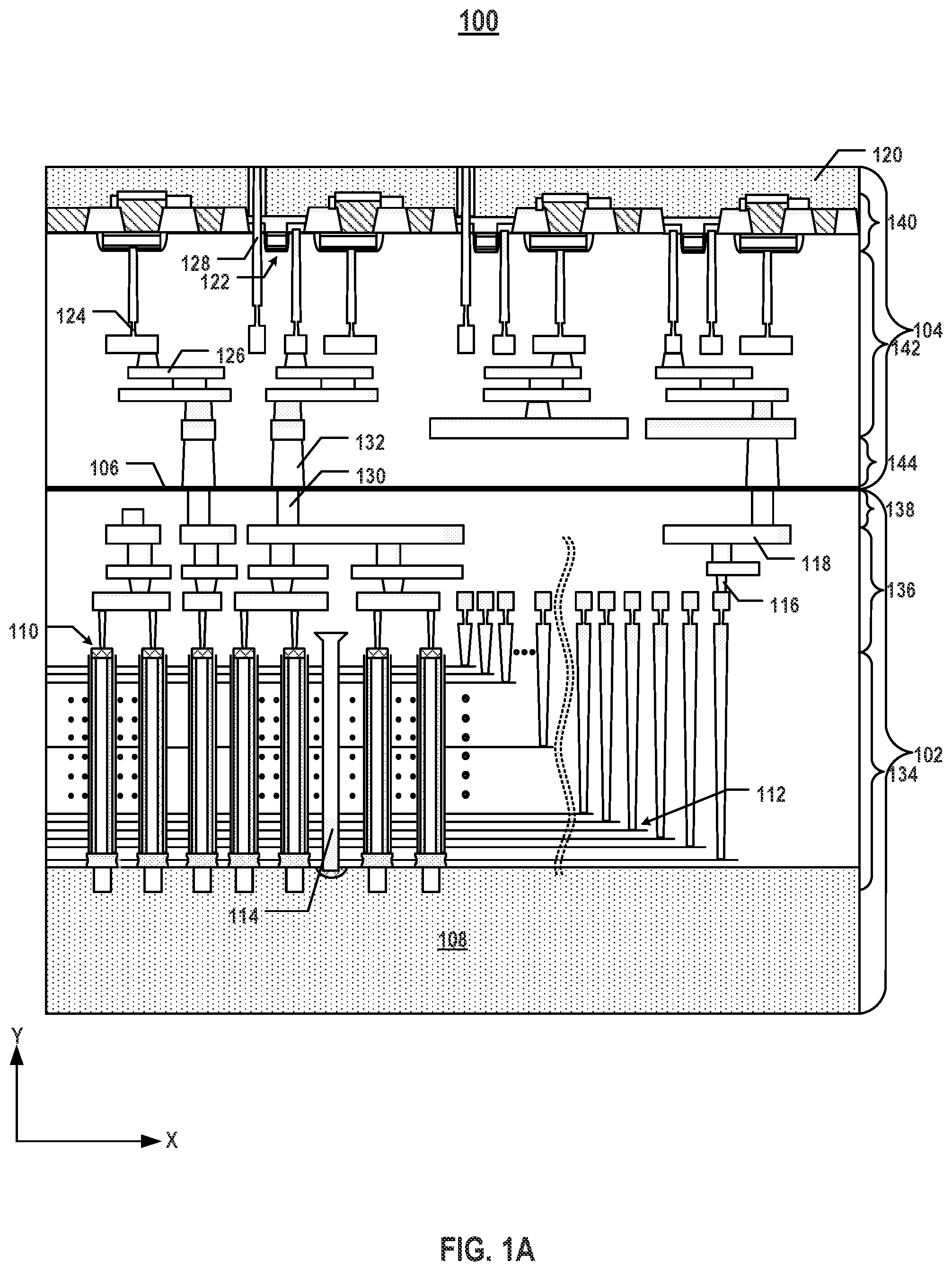 Patent US12588495 — Bonding alignment marks at bonding interface — Figure 1