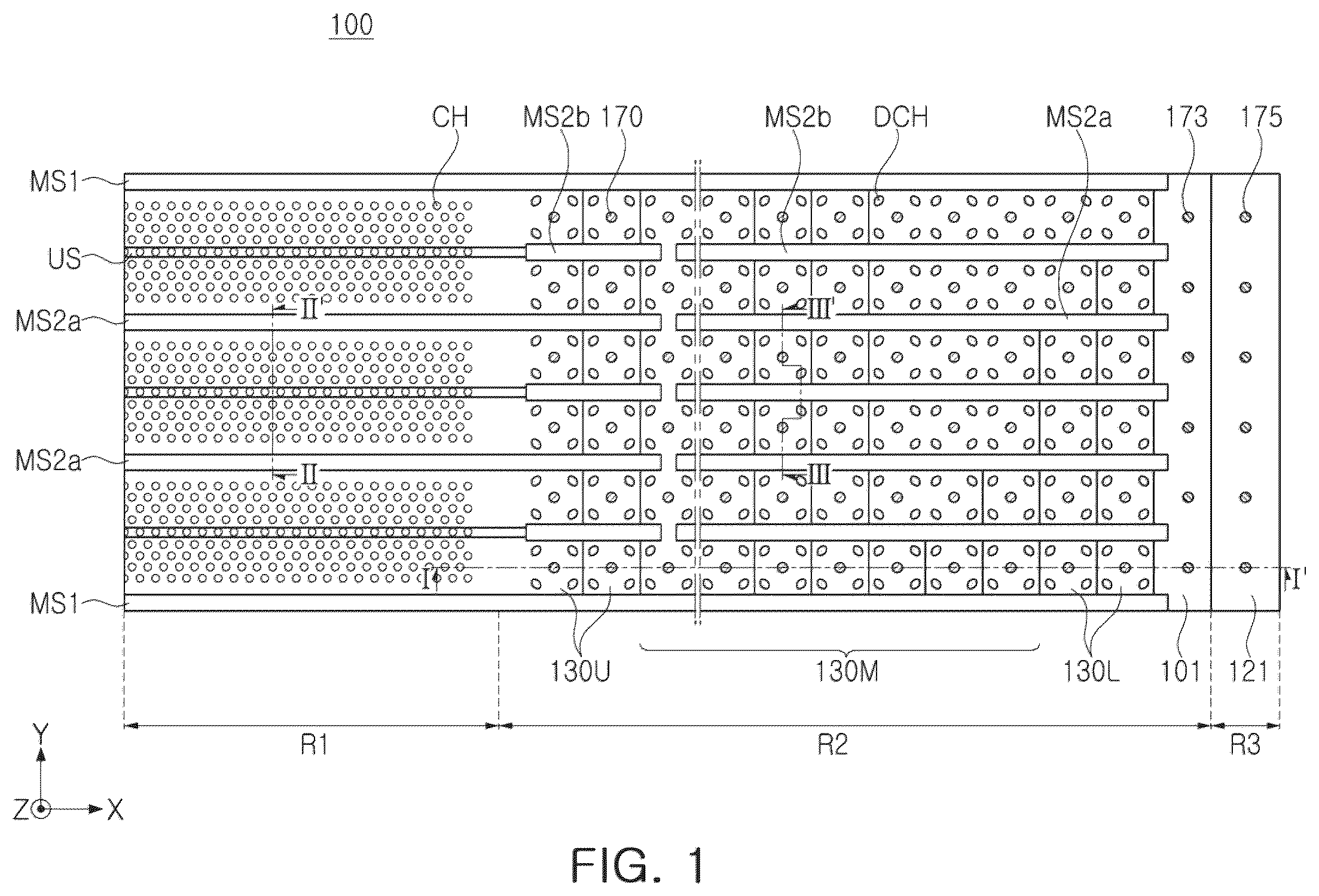 Patent US12588496 — Semiconductor device and data storage system including the same — Figure 1
