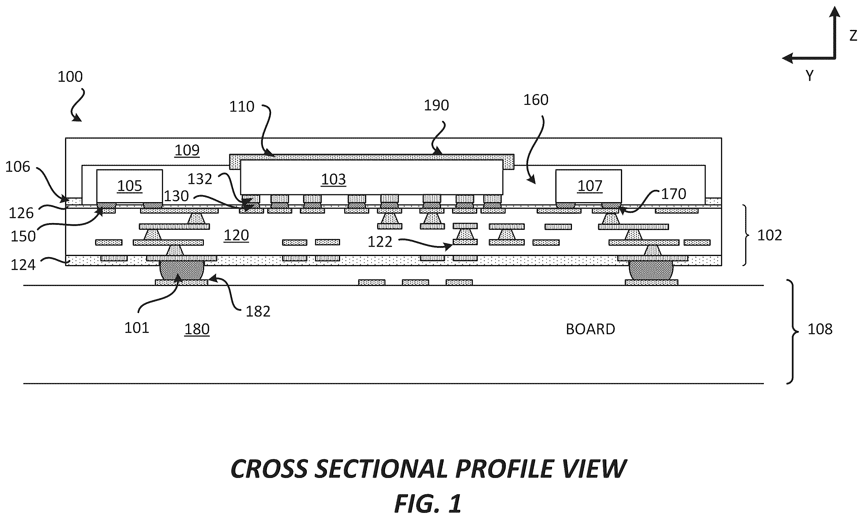 Patent US12588508 — Package comprising a lid structure with a compartment — Figure 1