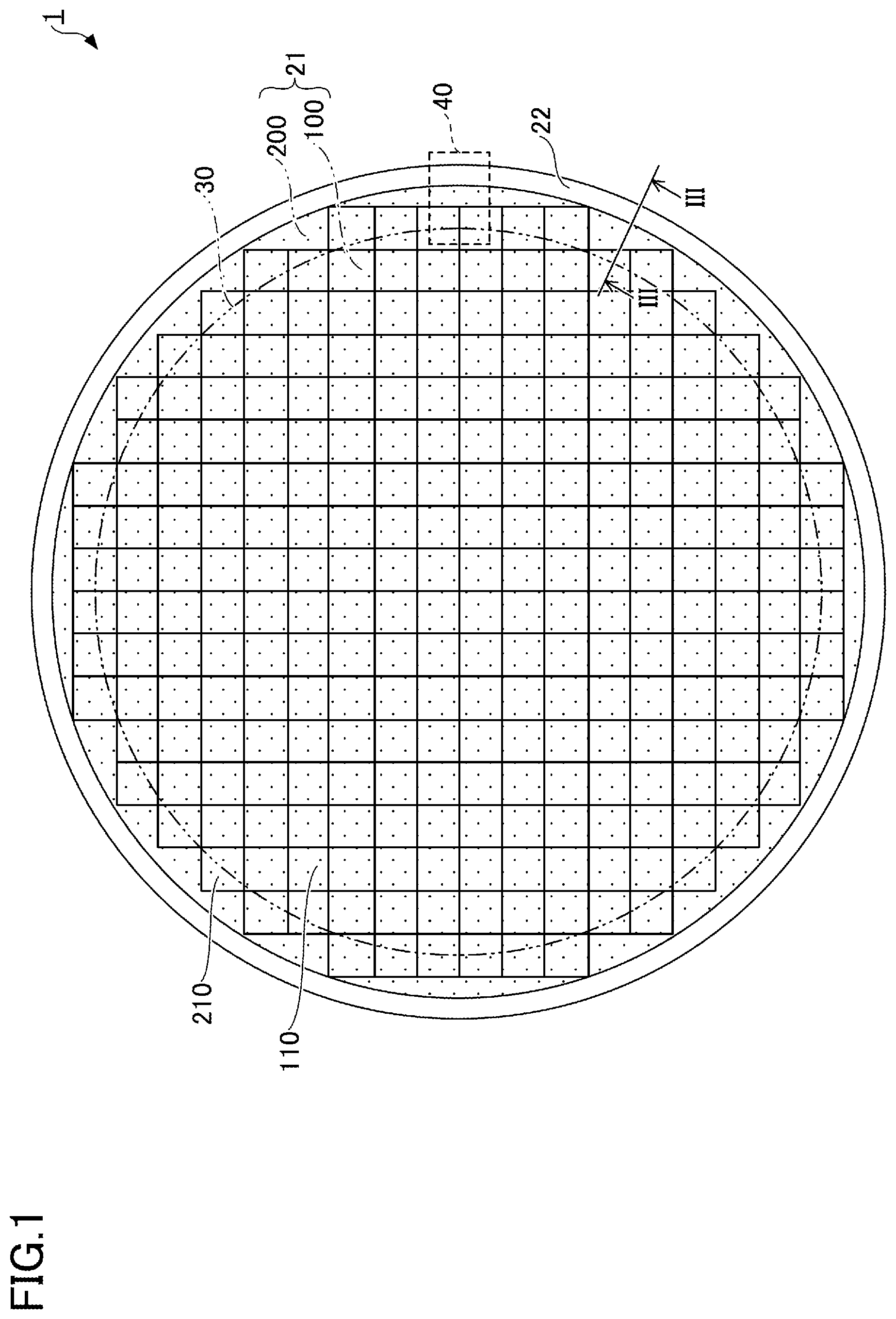 Patent US12588534 — Density distribution of conductive bumps on wafer — Figure 1