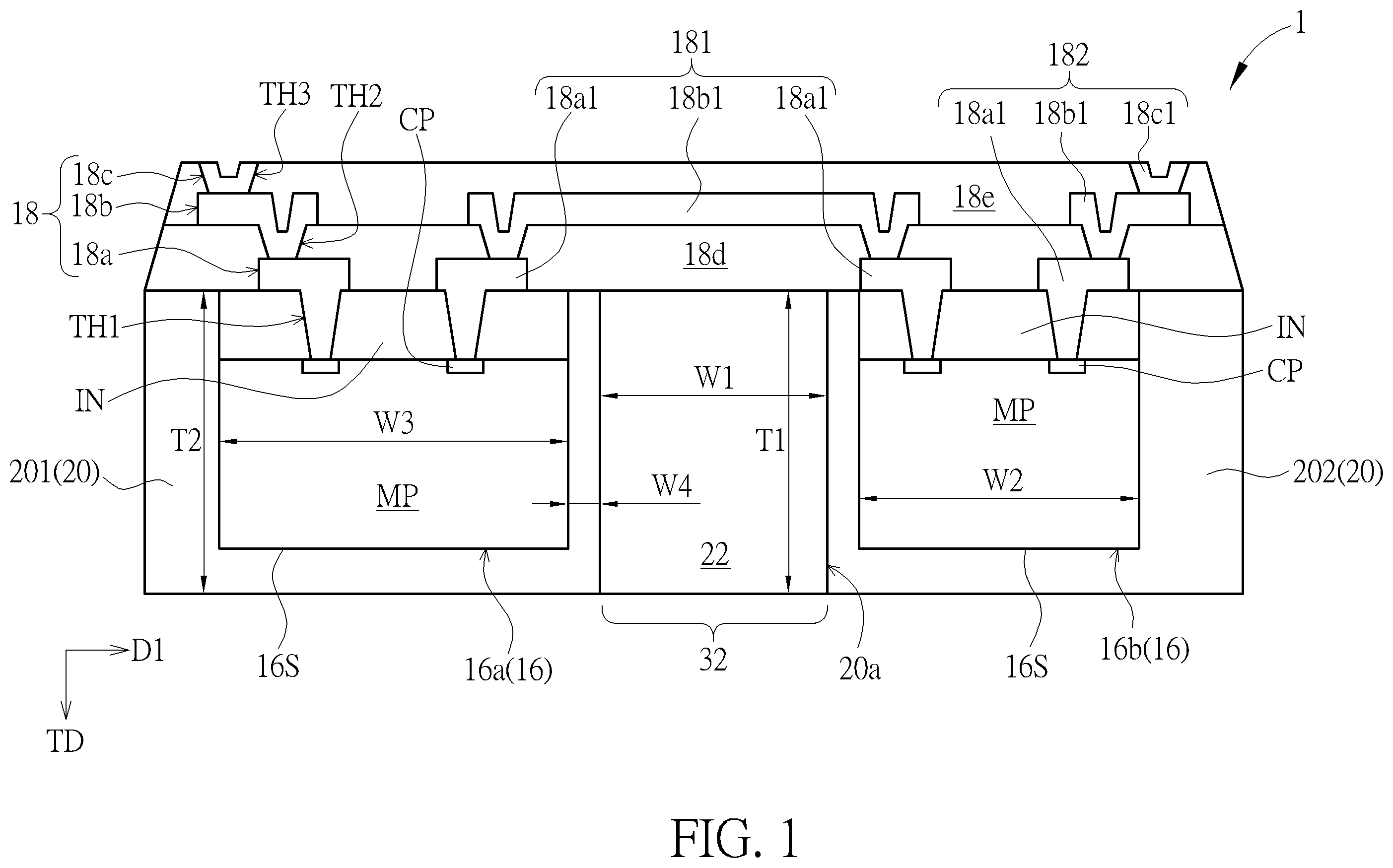 Patent US12588547 — Electronic device and manufacturing method thereof — Figure 1