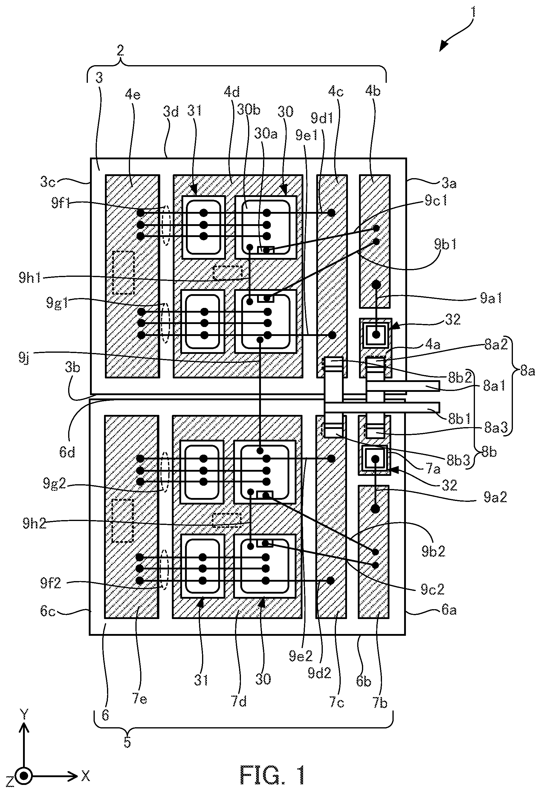 Patent US12588552 — Multi-chip semiconductor switching device — Figure 1