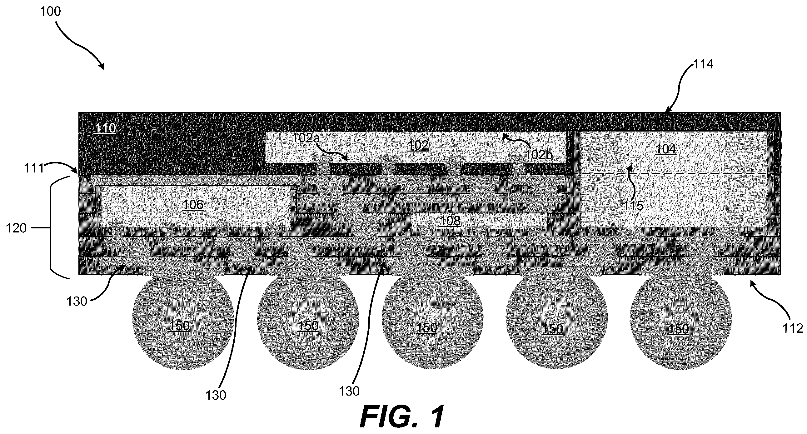 Patent US12588557 — Multichip packages with 3D integration — Figure 1