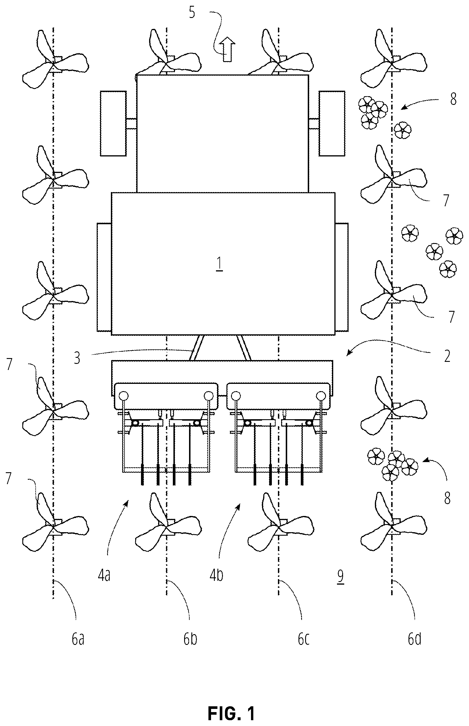 Patent US12588575 — Weeding unit and method for treating an agricultural field — Figure 1