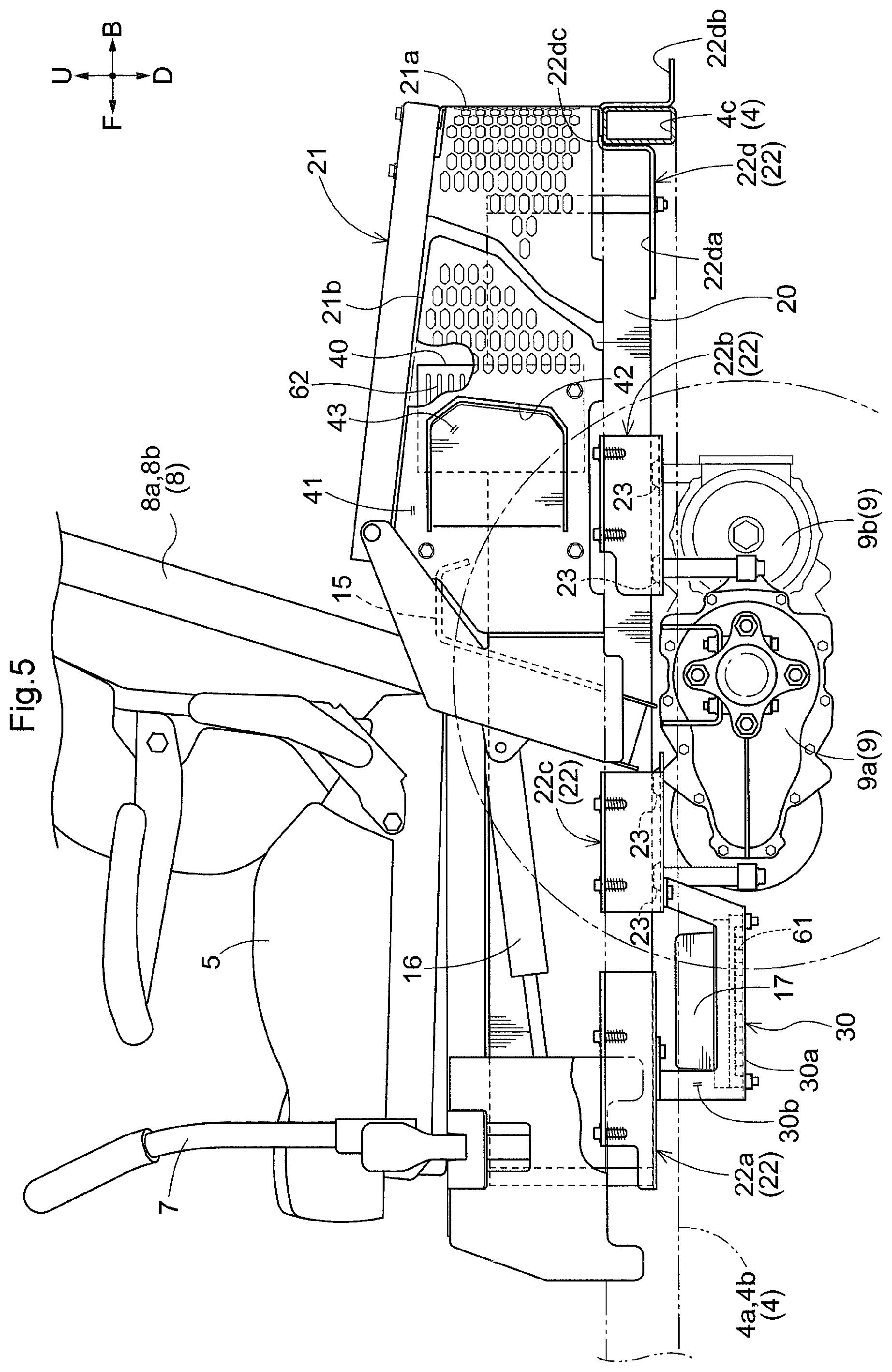 Patent US12588599 Figure 5 – Electric mower