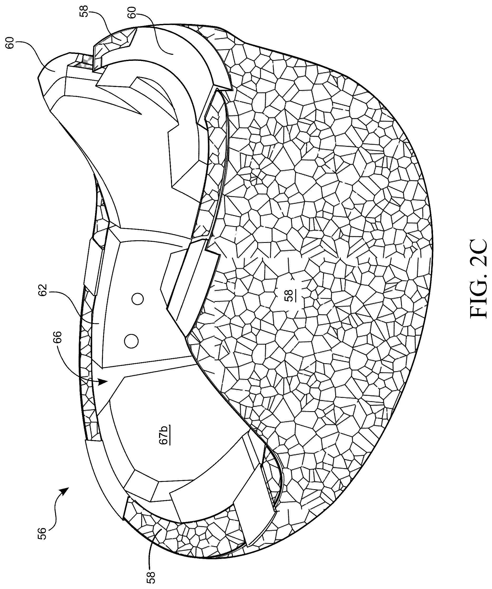 Patent US12588726 Figure 4 – Multi-layer helmet and method for making the same