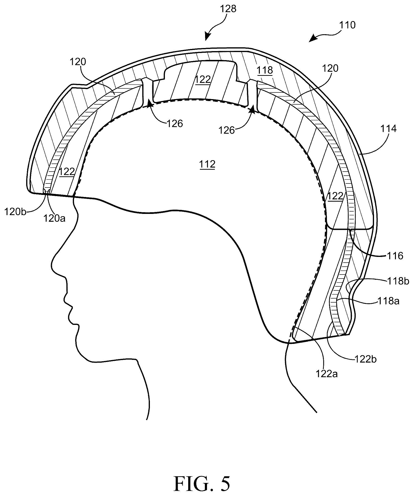 Patent US12588726 Figure 10 – Multi-layer helmet and method for making the same