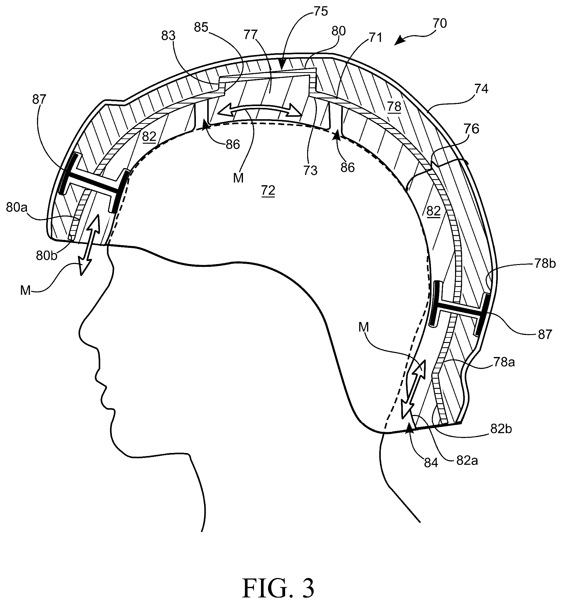 Patent US12588727 Figure 7 – Multi-layer helmet and method for making the same