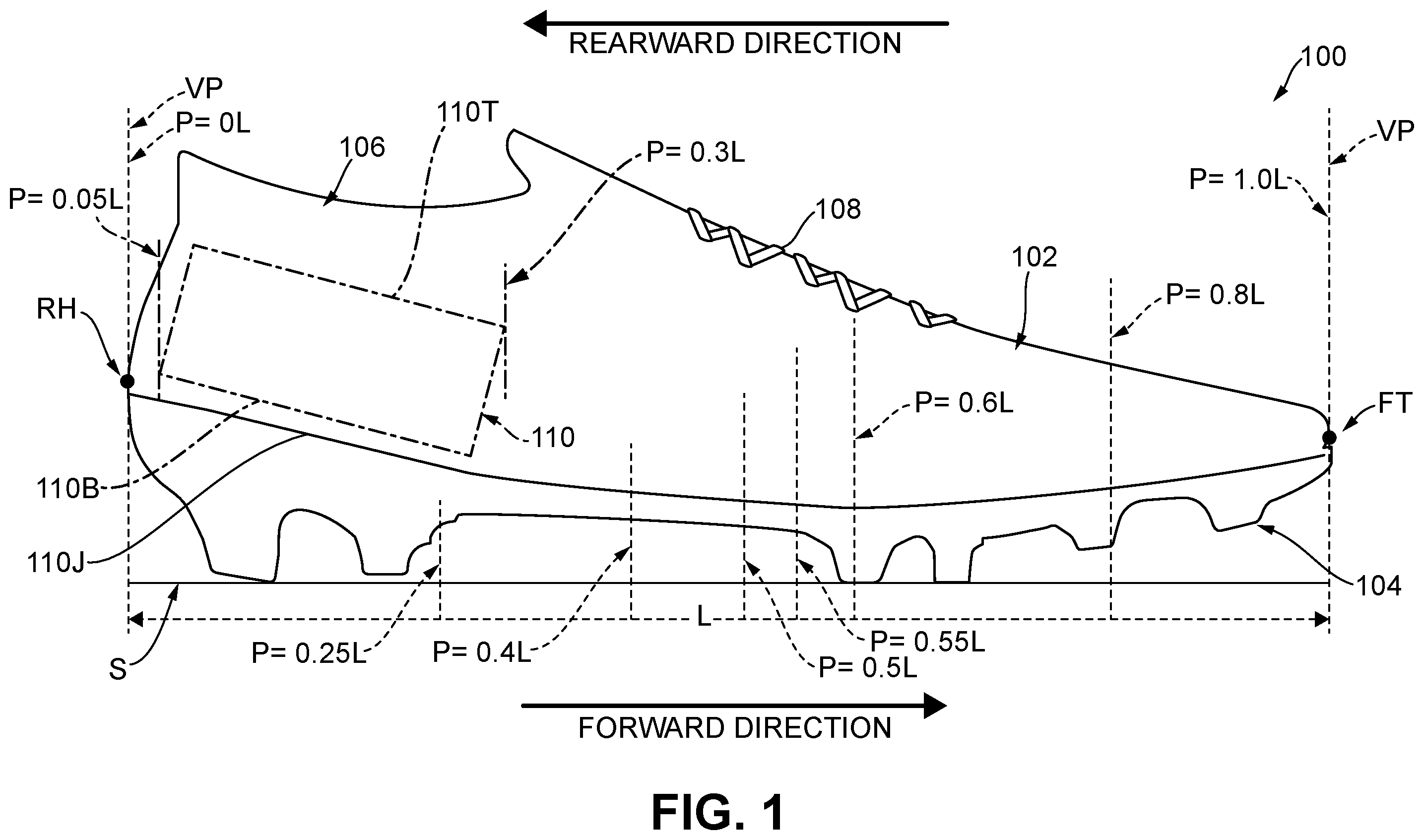 Patent US12588730 Figure 1 – Articles of footwear including an integrated pocket