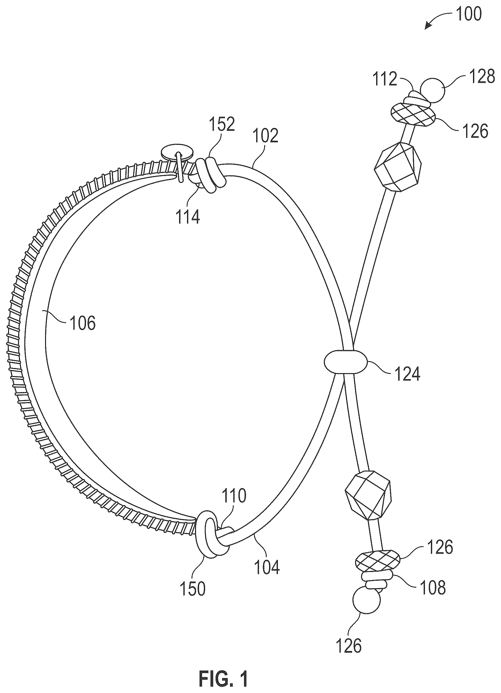 Patent US12588740 Figure 1 – Adjustable bracelet