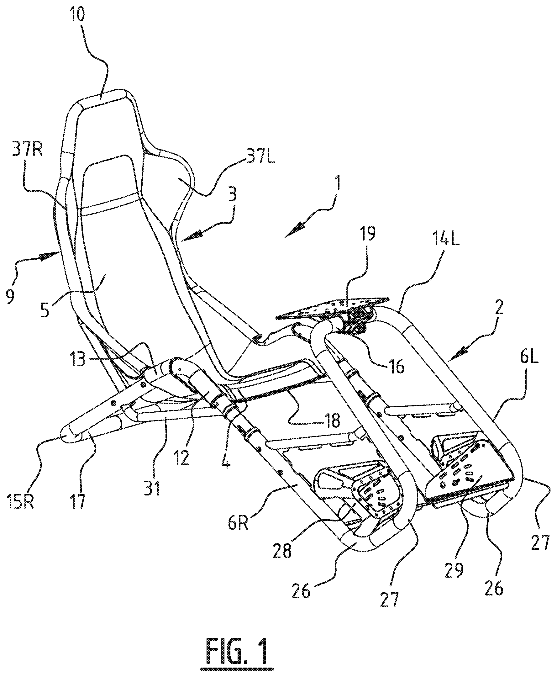 Patent US12588766 — Seat comprising a frame and a cover, and method of manufacturing the same — Figure 1