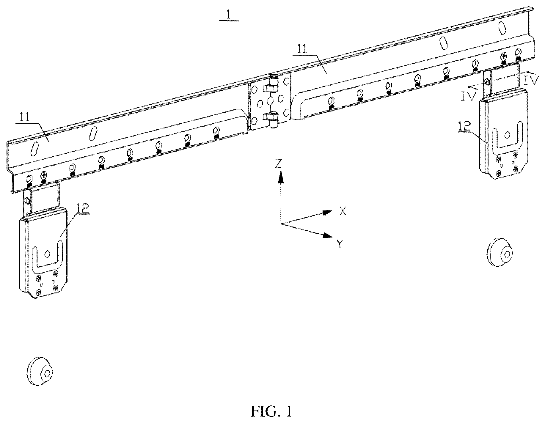 Patent US12588771 — Display mounting support — Figure 1