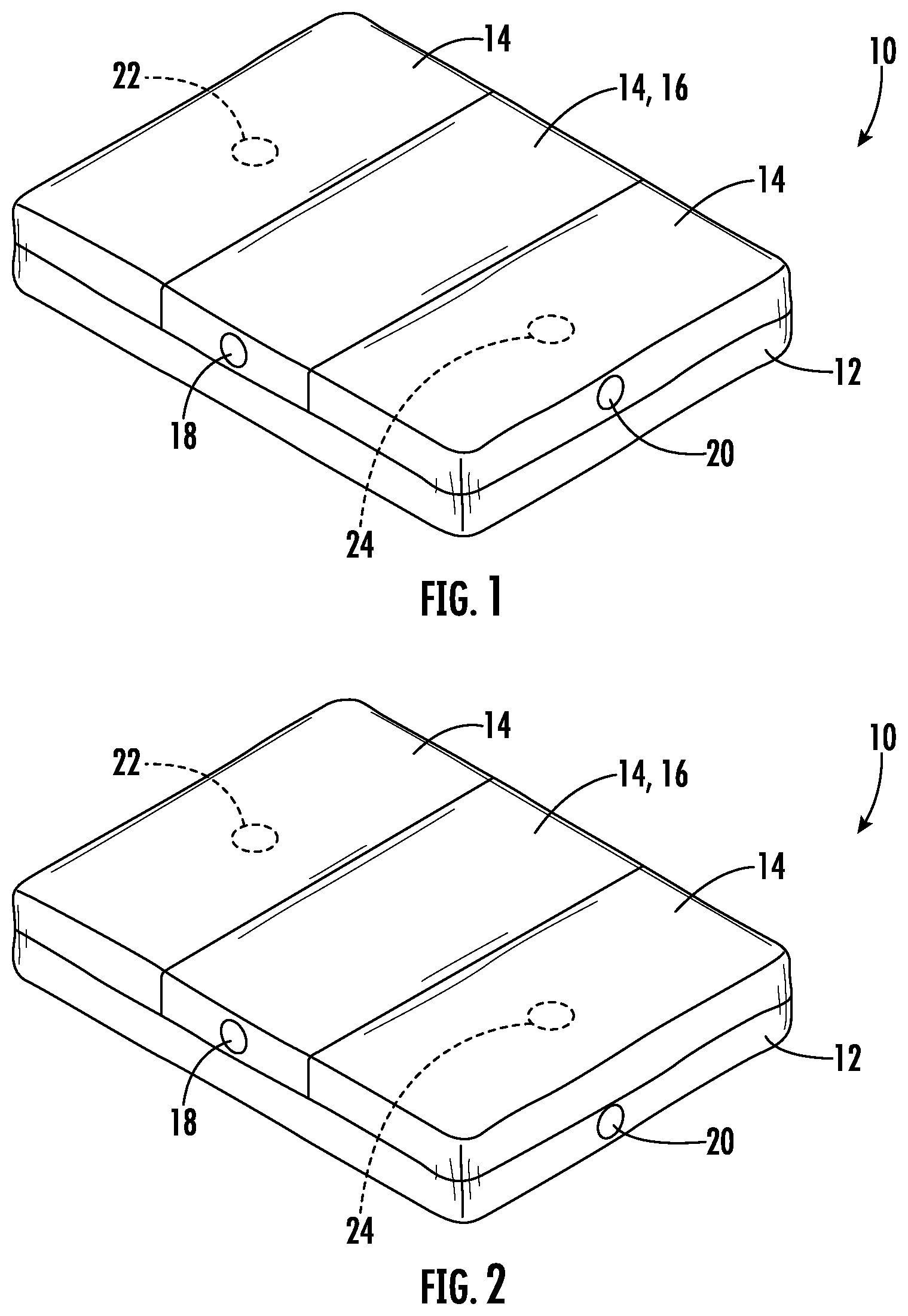 Patent US12588774 — Inflatable pillow, compartmental pillow, and pillow dispenser — Figure 1