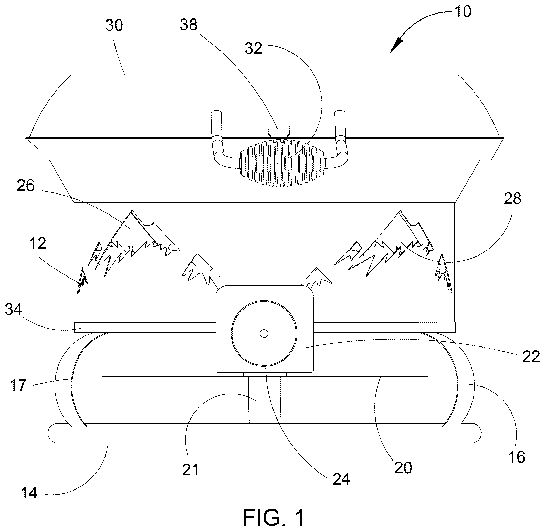 Patent US12588781 — Combination fire pit, grill, pizza oven and cooking wok — Figure 1