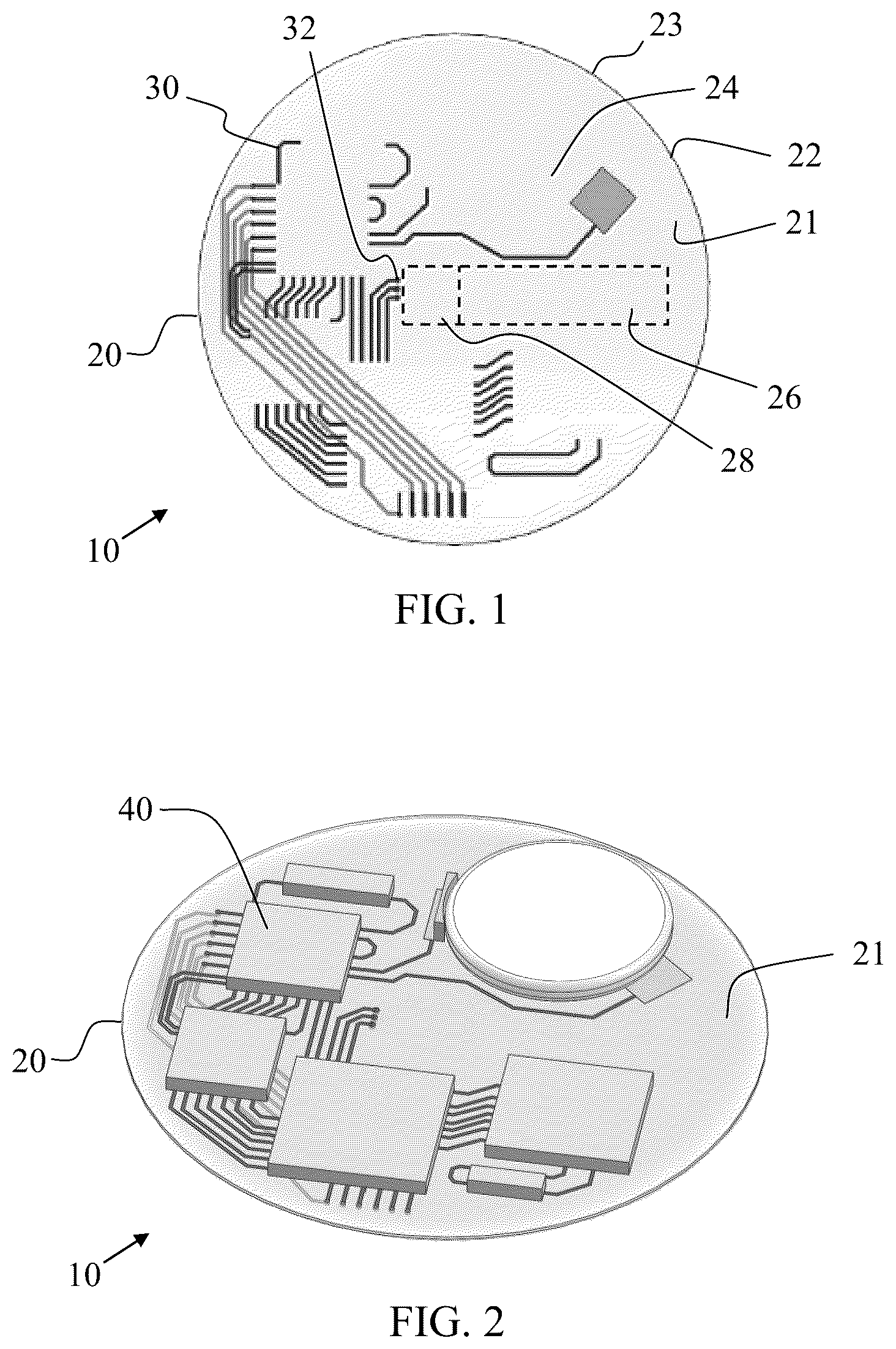 Patent US12588843 — Sensor with substrate including integrated electrical and chemical components and methods for fabricating the same — Figure 1