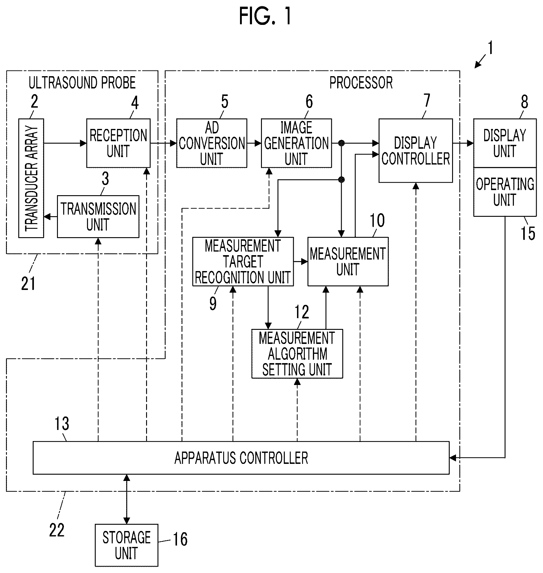 Patent US12588891 — Acoustic wave diagnostic apparatus and method of controlling acoustic wave diagnostic apparatus — Figure 1