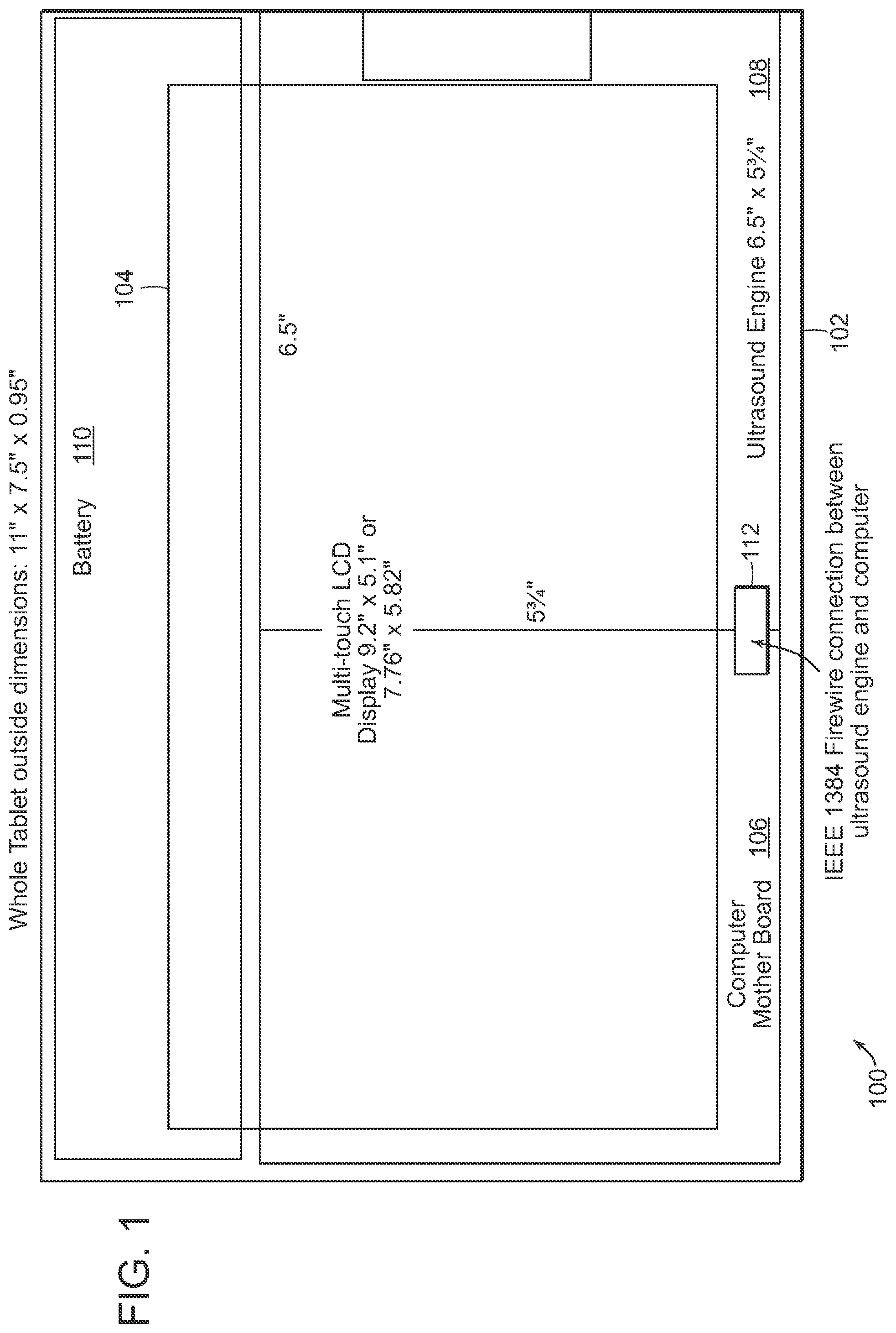 Patent US12588893 — Tablet ultrasound system — Figure 1