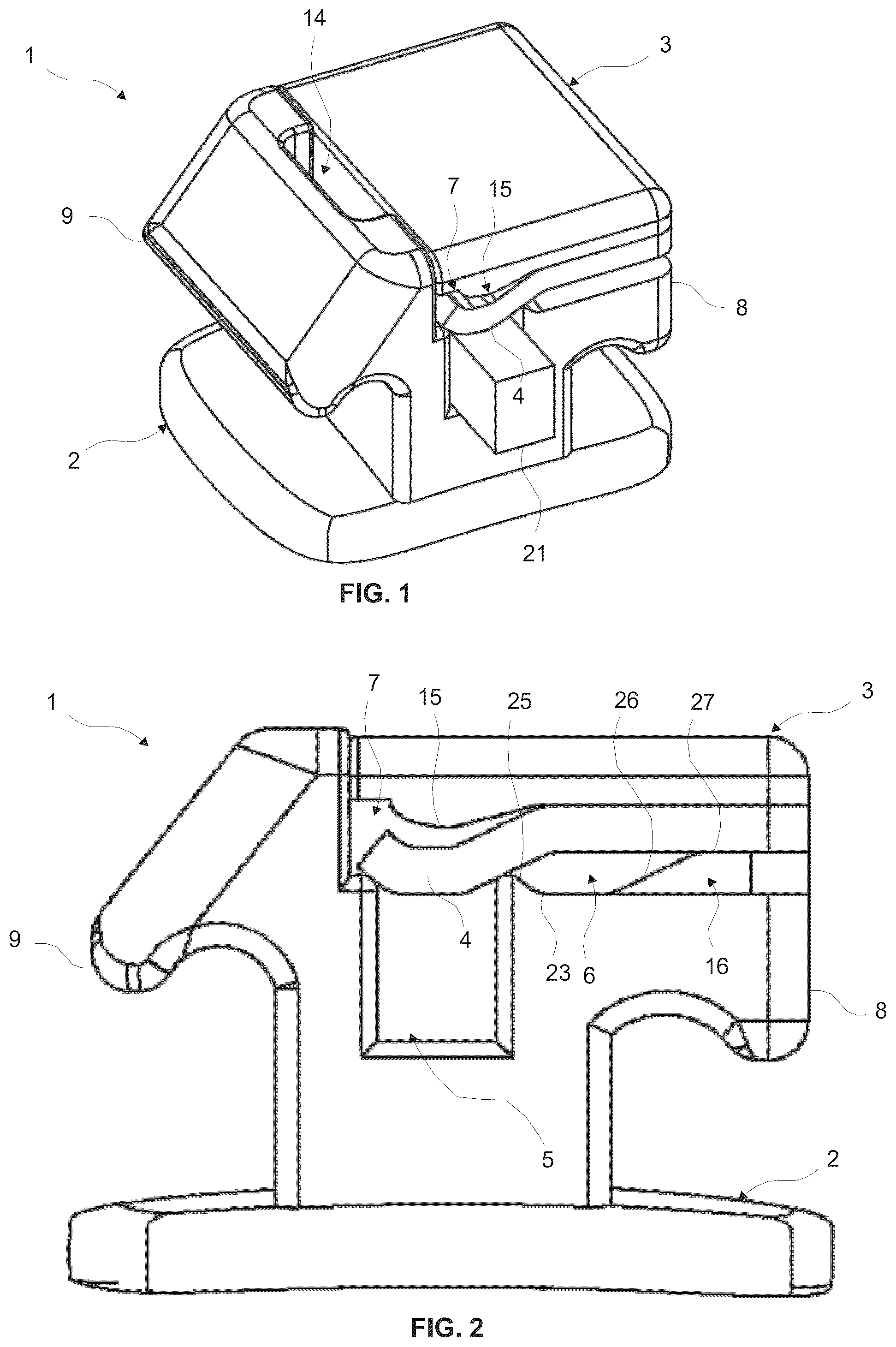 Patent US12588979 — Active self-ligating orthodontic bracket — Figure 1