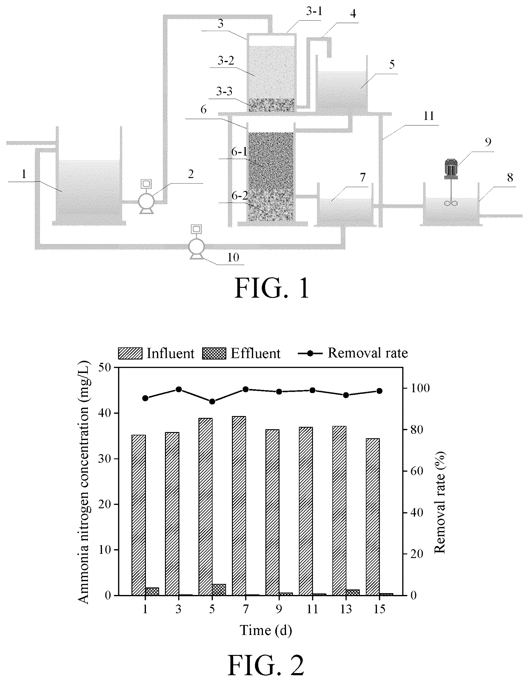 Patent US12590019 — Straight-line sewage treatment system for enhanced treatment of low C/N domestic sewage — Figure 1