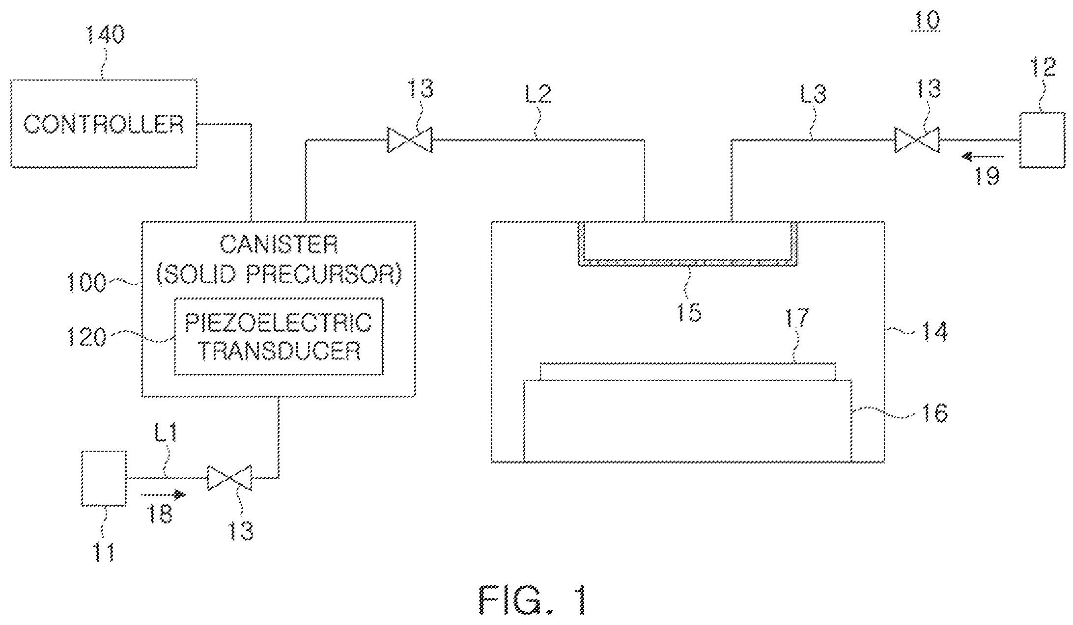 Patent US12590366 — Canister, precursor transfer system having the same and method for measuring precursor remaining amount thereof — Figure 1