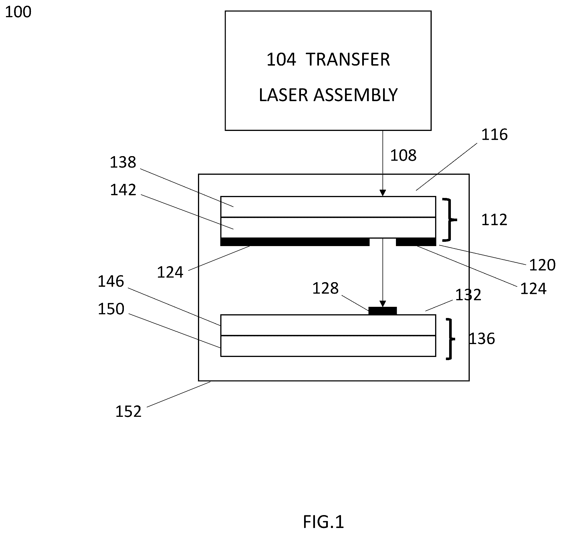 Patent US12590372 — Laser induced forward transfer of 2D materials — Figure 1