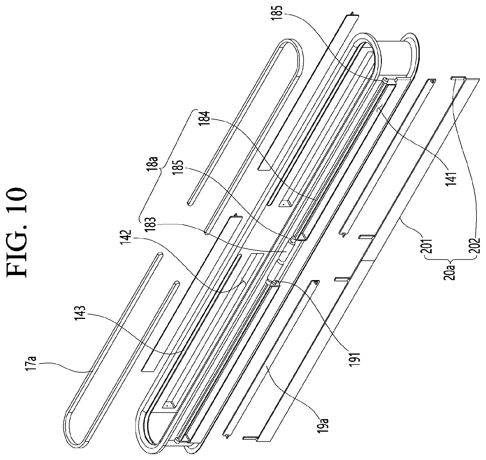 Patent US12590400 Figure 7 – Hanger device configured to have at least one of a wind guard or a wind guard housing