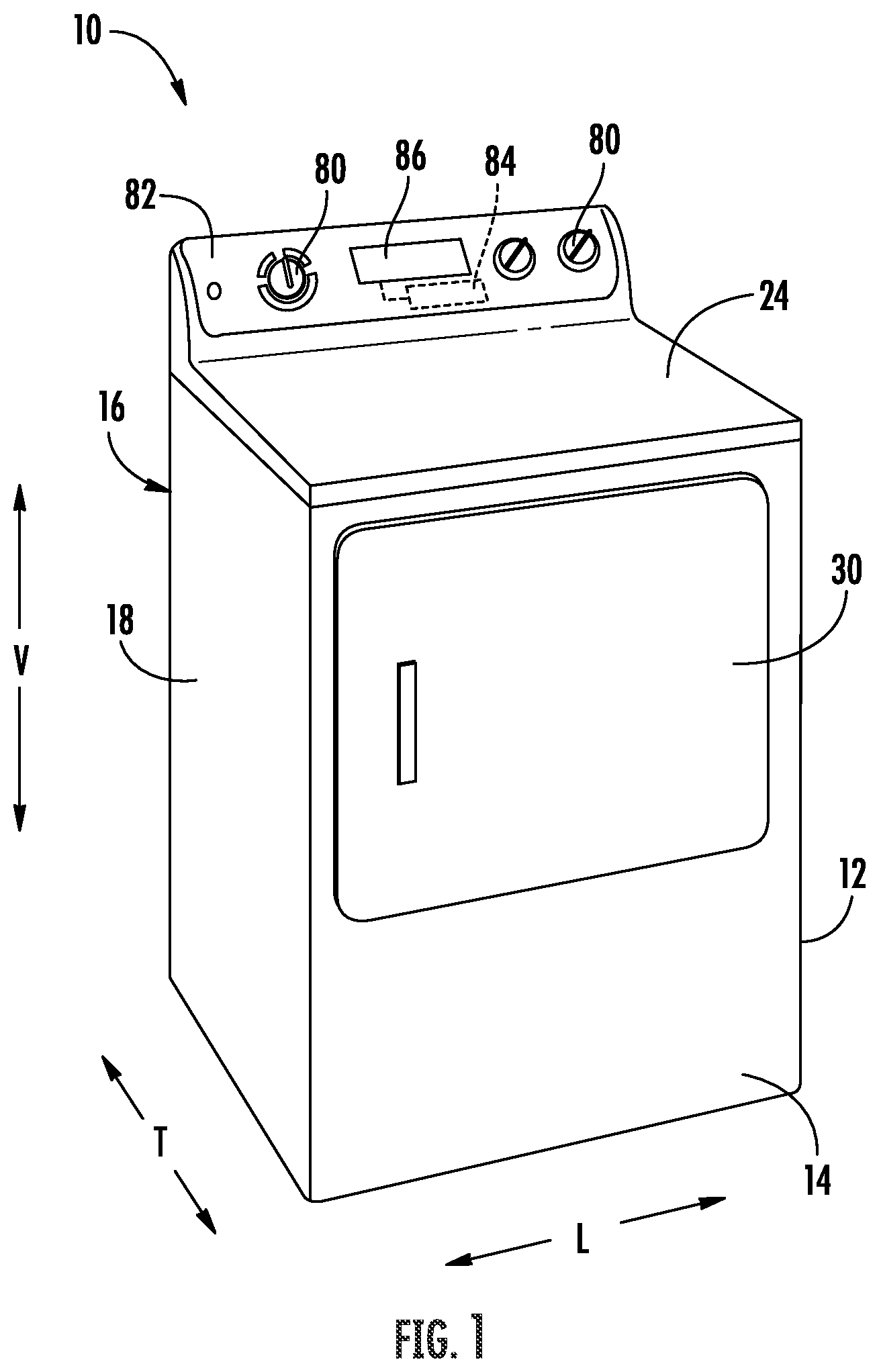 Patent US12590405 — System and method for monitoring a reduced static feature in a laundry treatment appliance — Figure 1