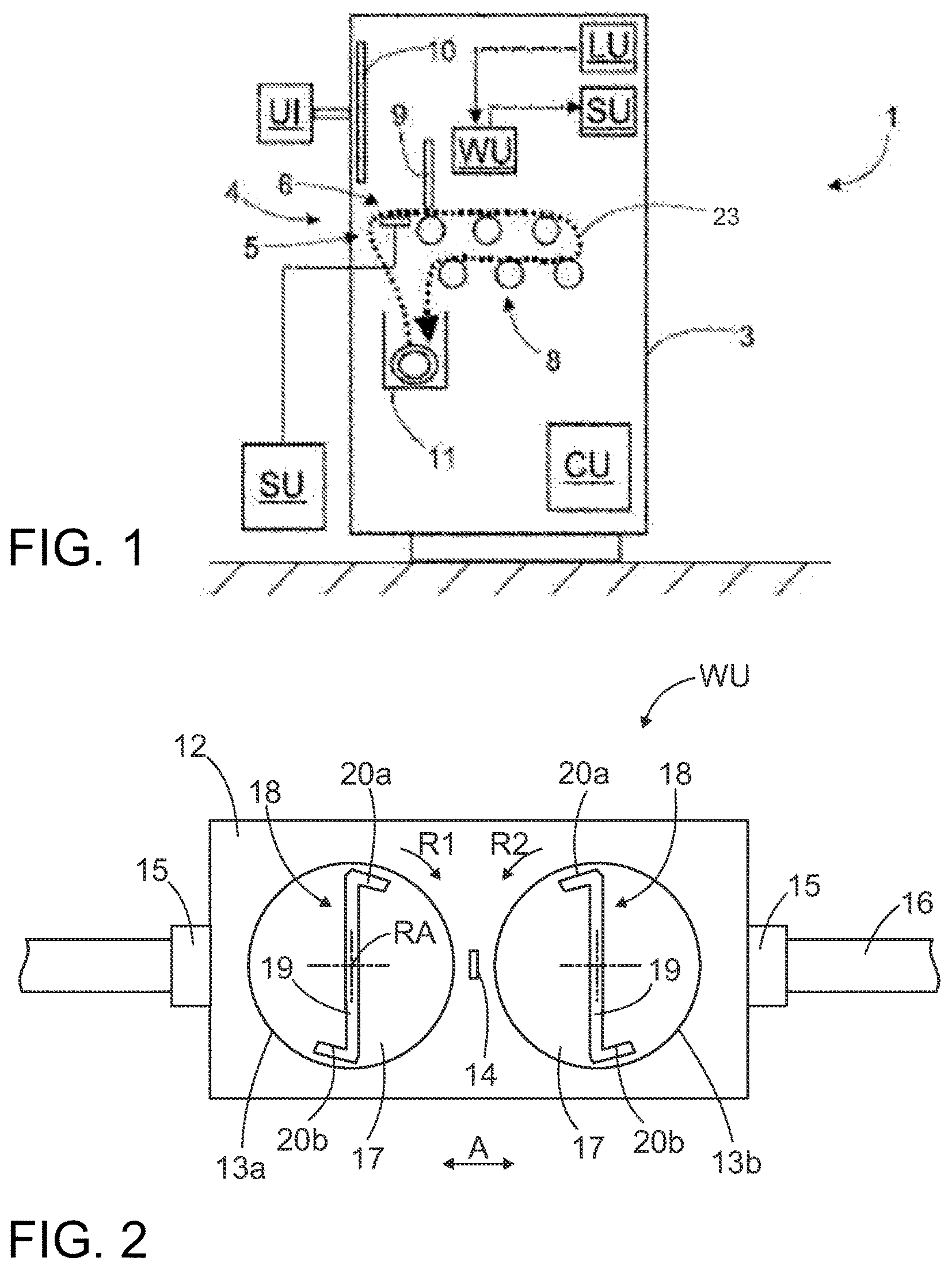 Patent US12590408 — Washing unit, planar washing machine and method — Figure 1