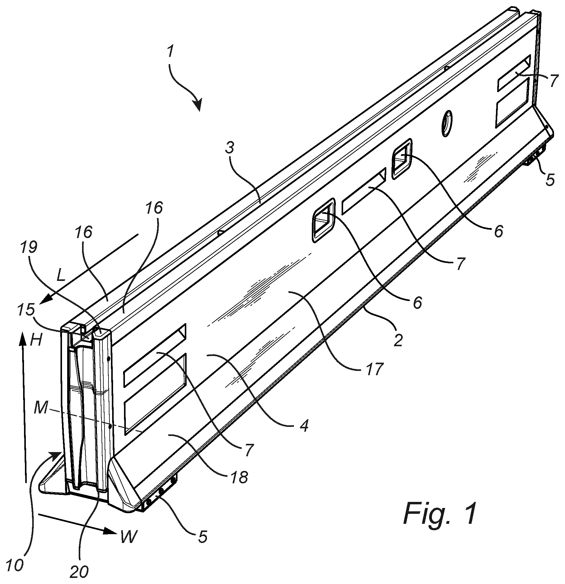 Patent US12590428 Figure 1 – Safety barrier