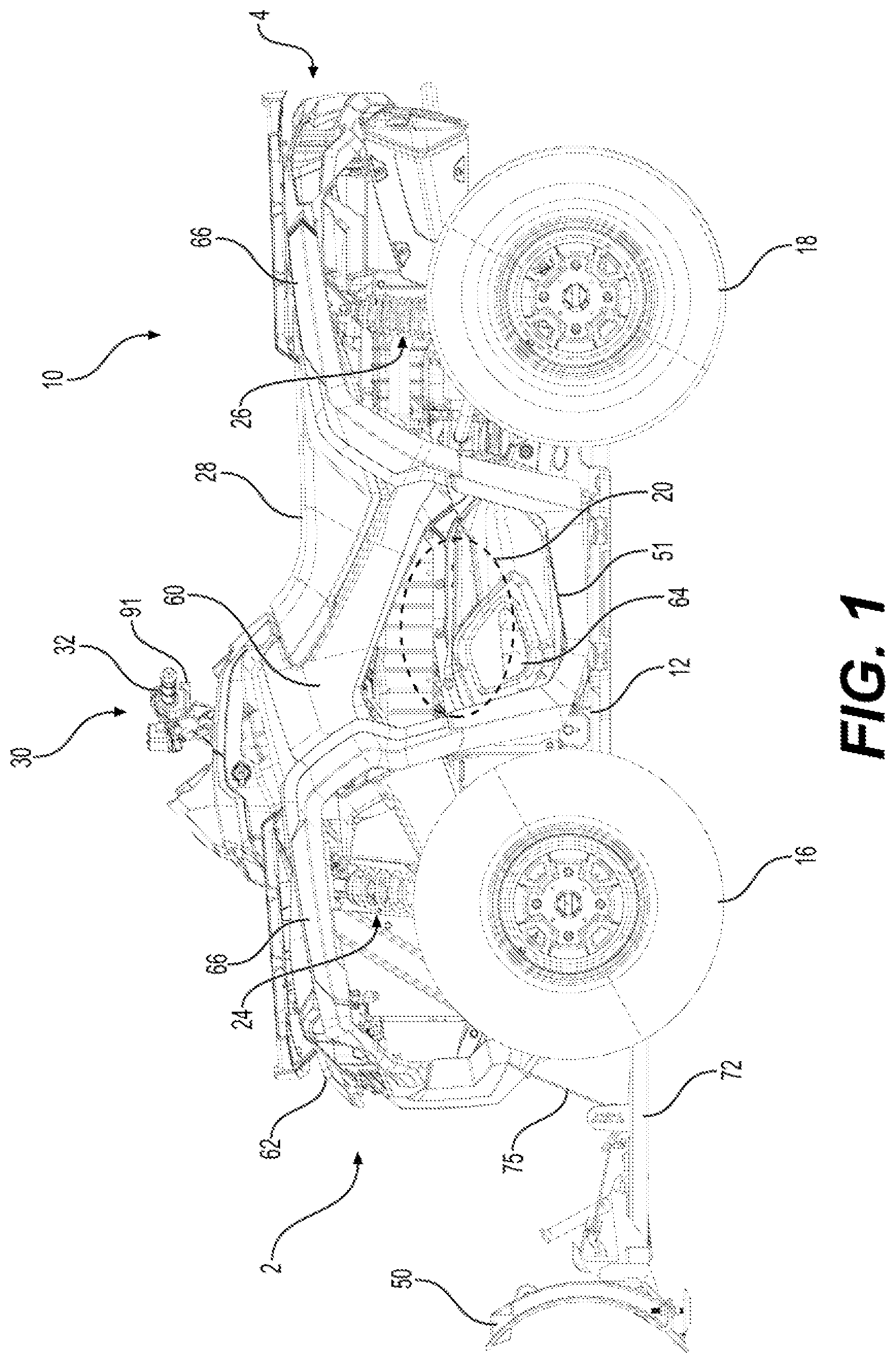 Patent US12590438 — Implement connection system and vehicle having same — Figure 1
