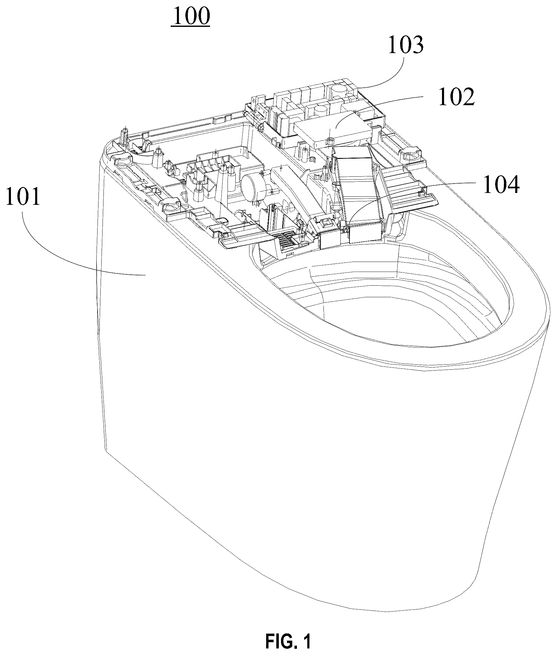 Patent US12590448 — Control system and a control method of intelligent toilets — Figure 1