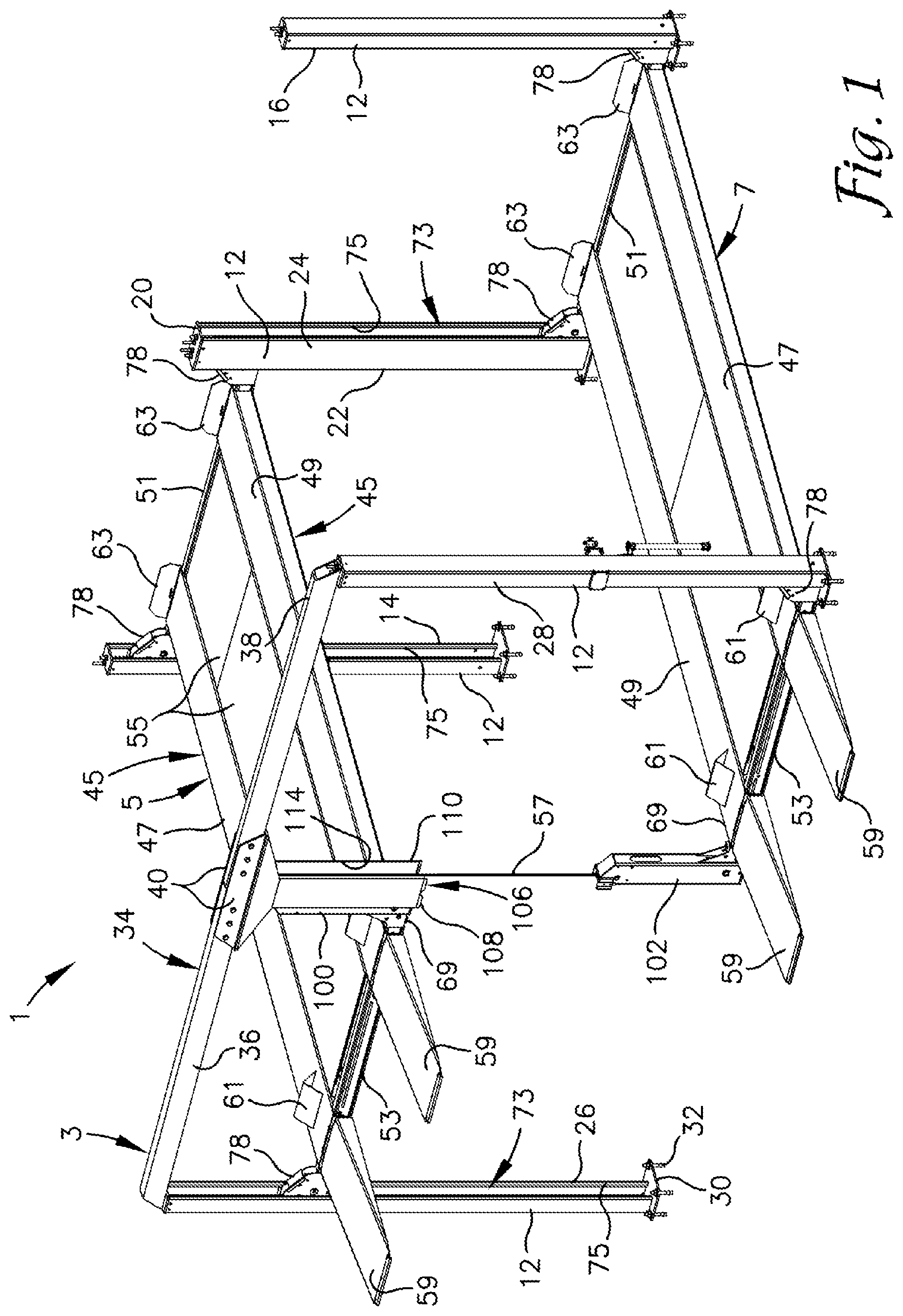 Patent US12590470 — Double-wide independent platform parking lift — Figure 1
