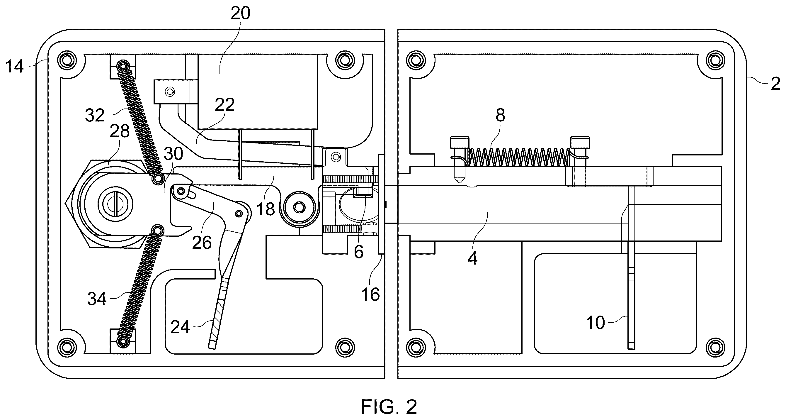 Patent US12590480 Figure 2 – Compact powered door latch
