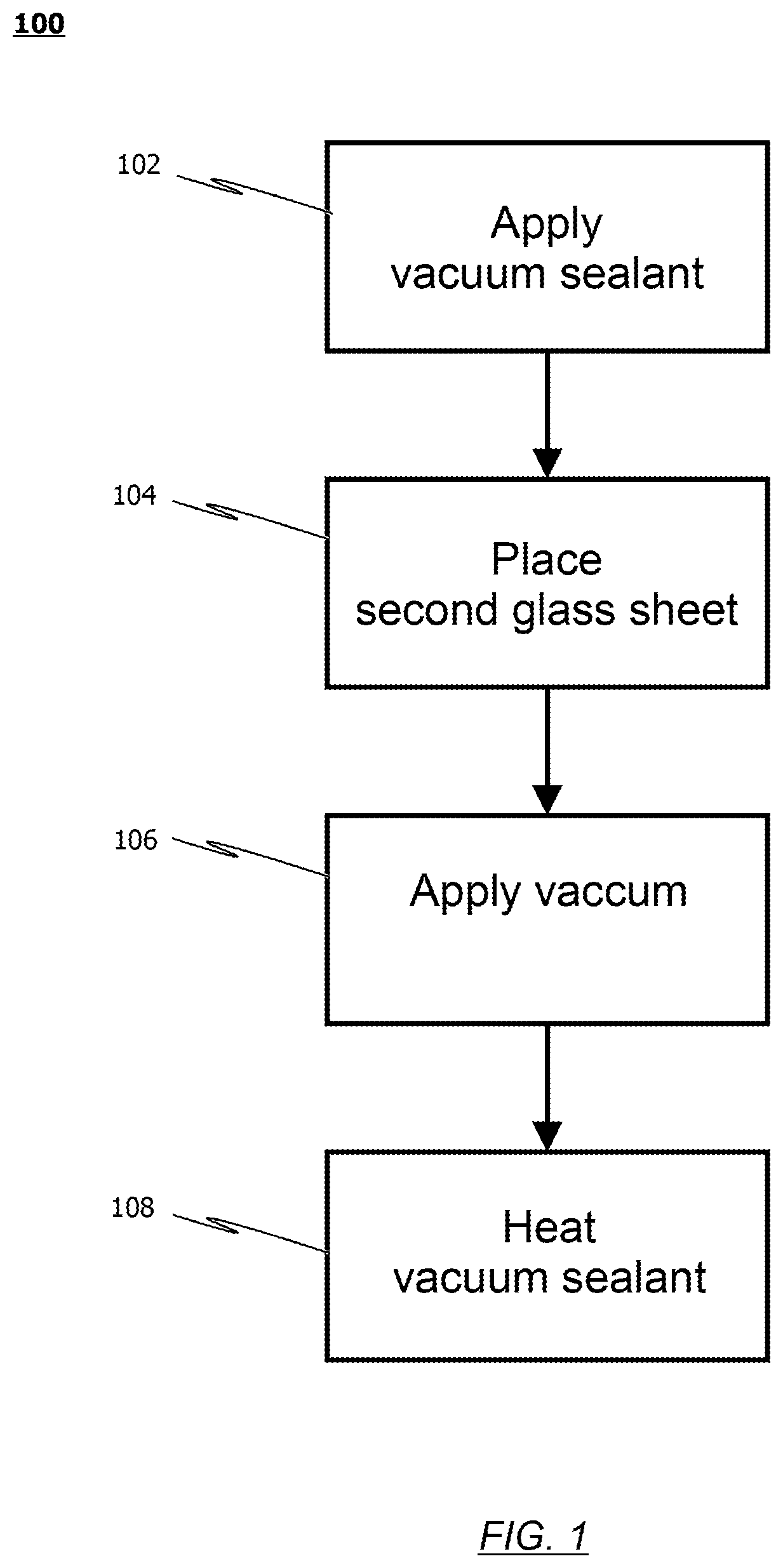 Patent US12590490 Figure 1 – Vacuum insulated glass and method of making same
