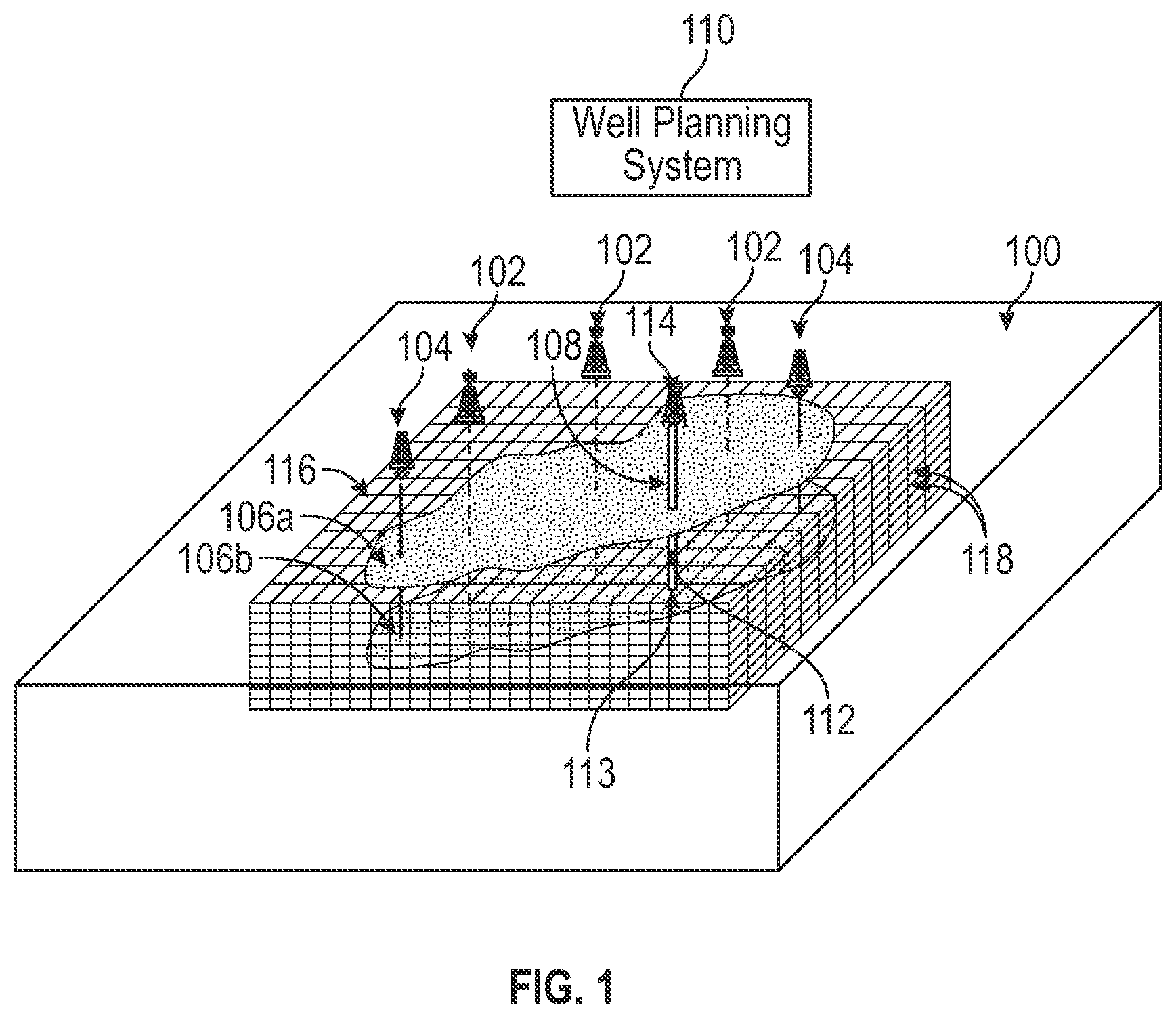 Patent US12590519 — Method and system for updating a reservoir simulation model based on a well productivity index — Figure 1
