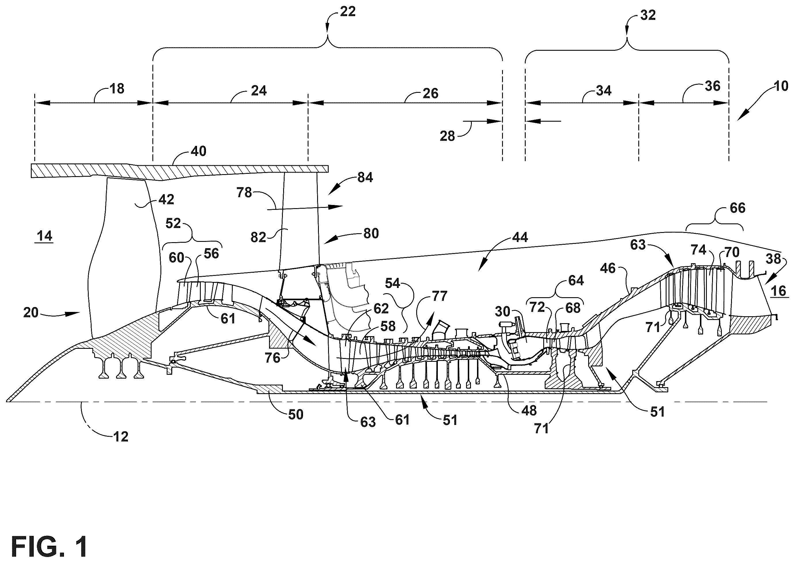 Patent US12590544 — Composite airfoil — Figure 1