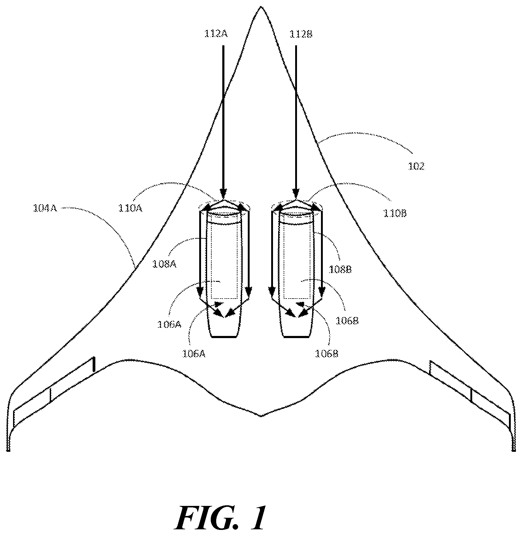 Patent US12590558 — Drag recovery scheme using boundary layer ingestion — Figure 1