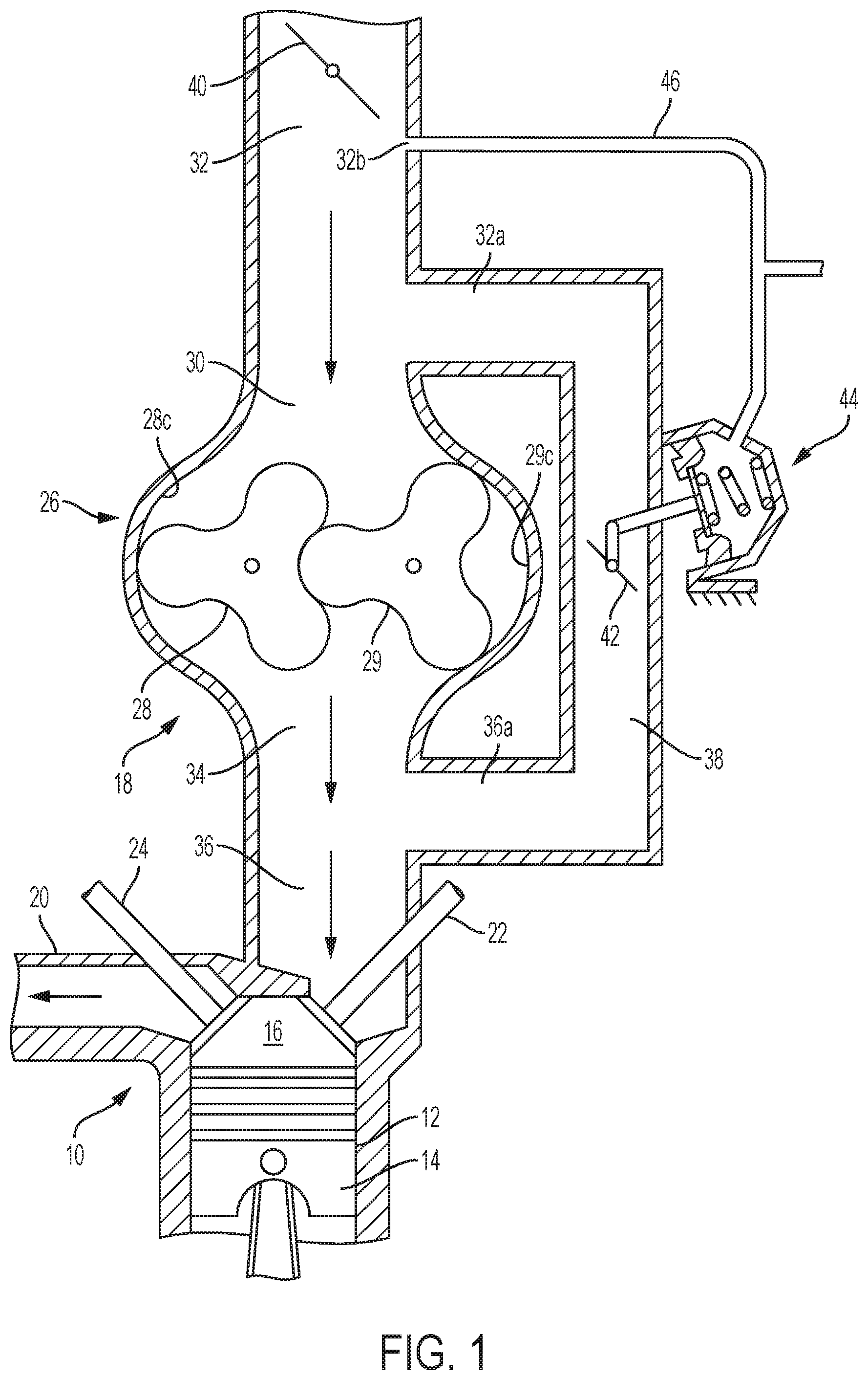 Patent US12590585 Figure 1 – Cartridge style front cover and coupling cavity sleeve for automotive supercharger